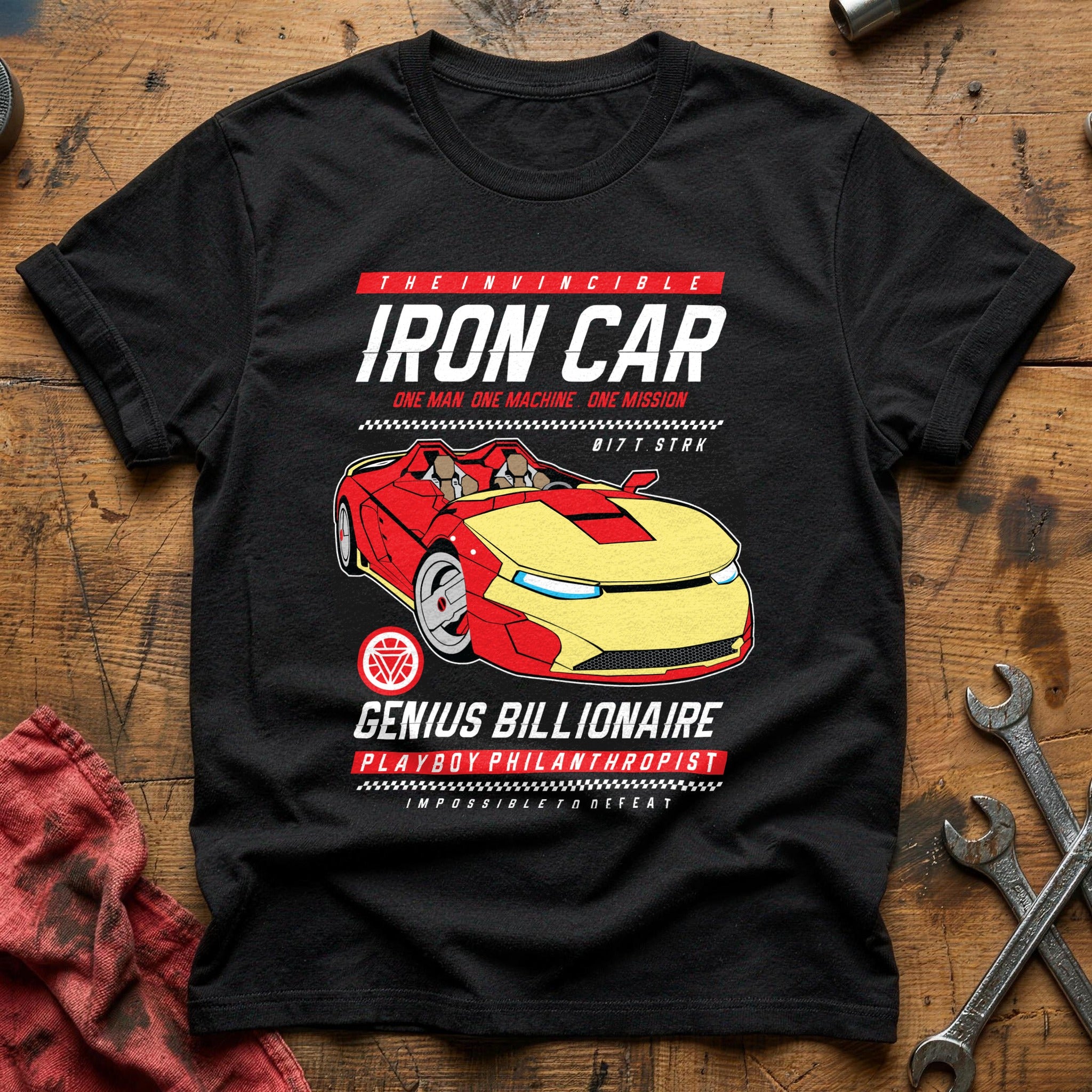 Iron man car T-Shirt - Black