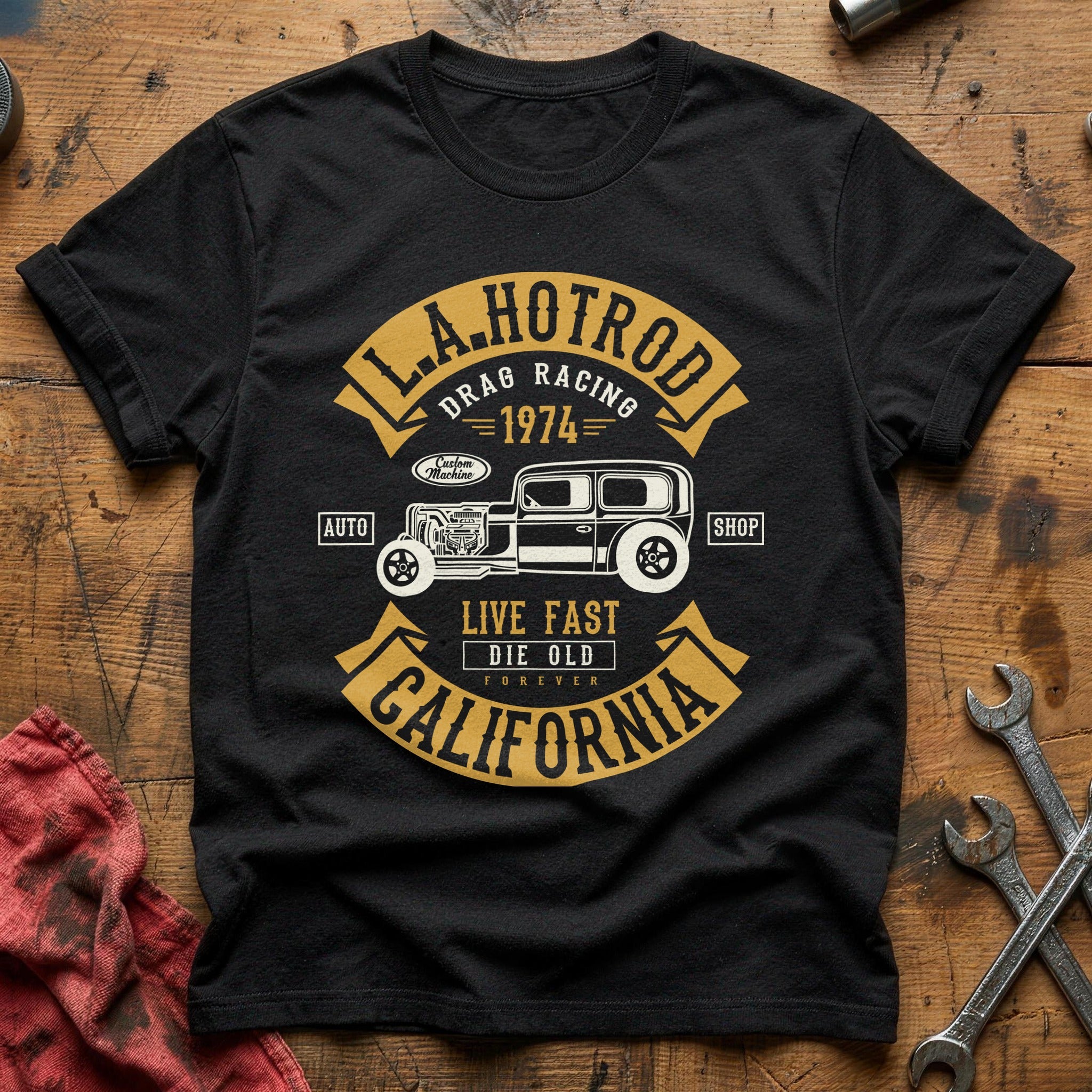 LA hotrod T-Shirt - Black
