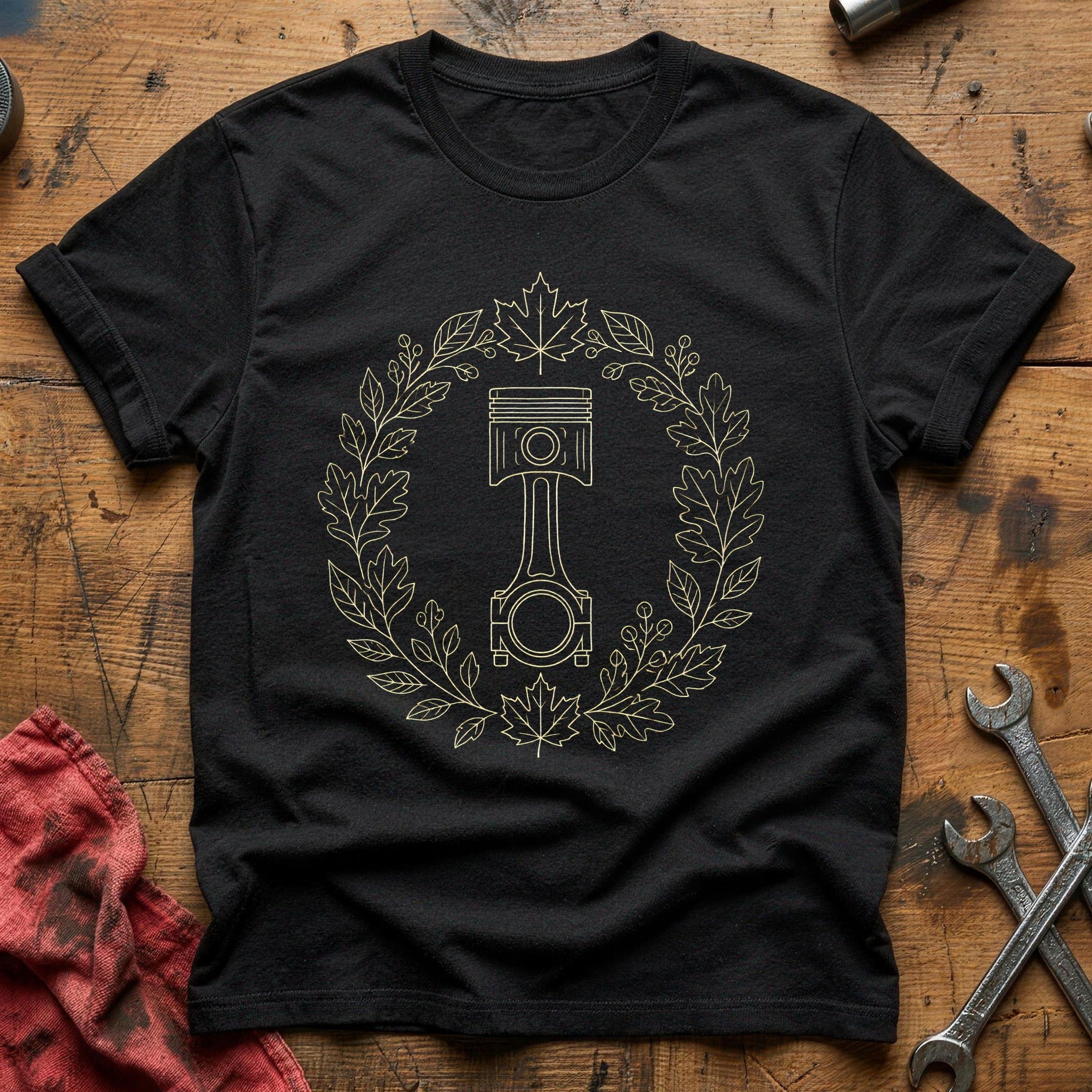Leaf Wreath Piston 61 T-Shirt - Black