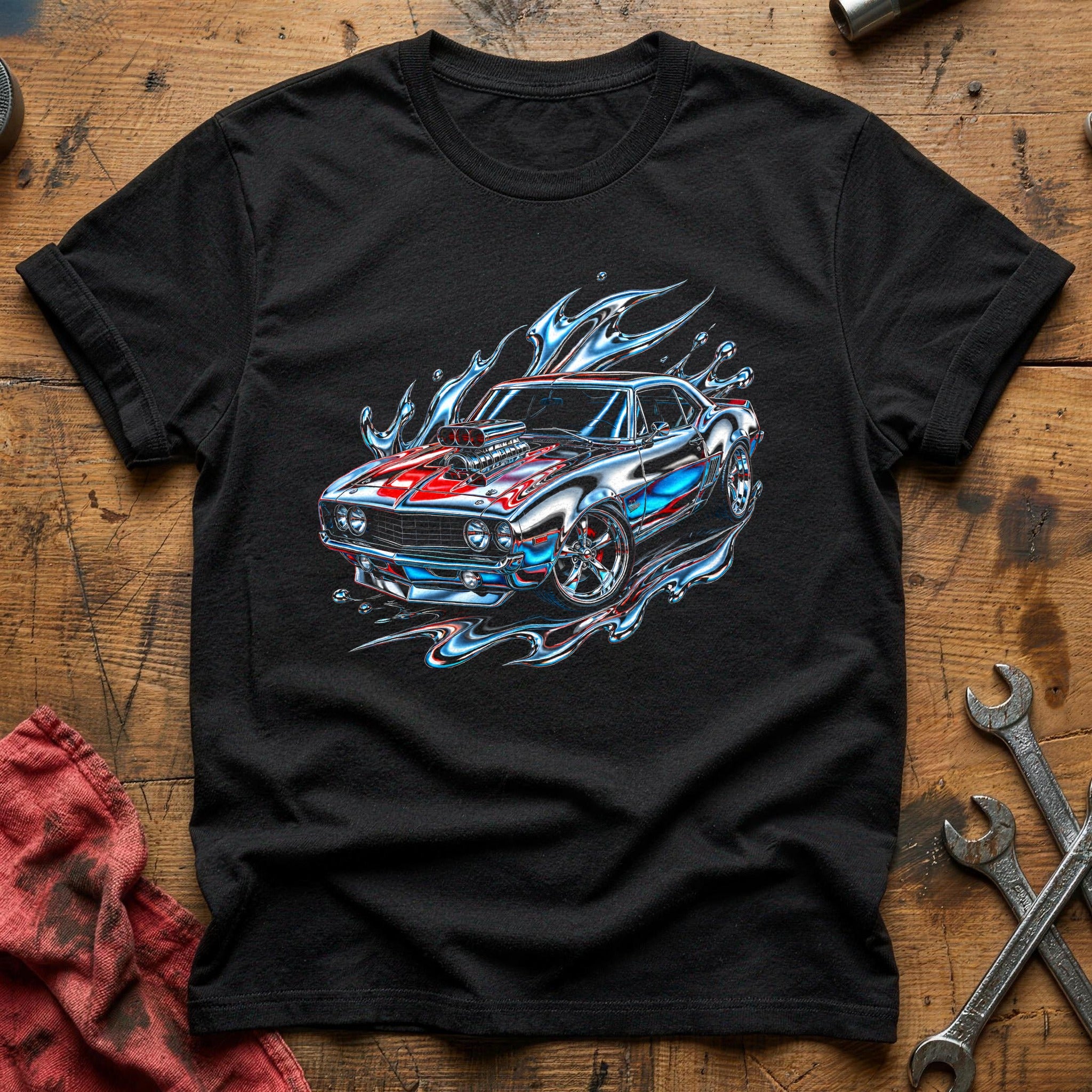 Liquid Chrome Muscle T-Shirt - Black