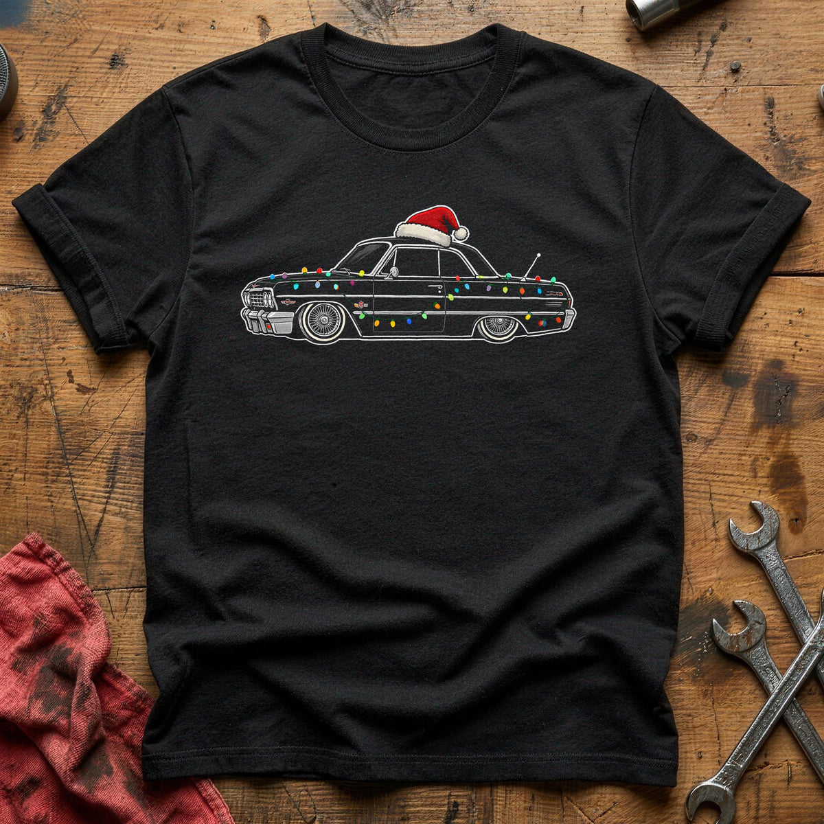 Lowrider Christmas Lights 75 T-Shirt - Black