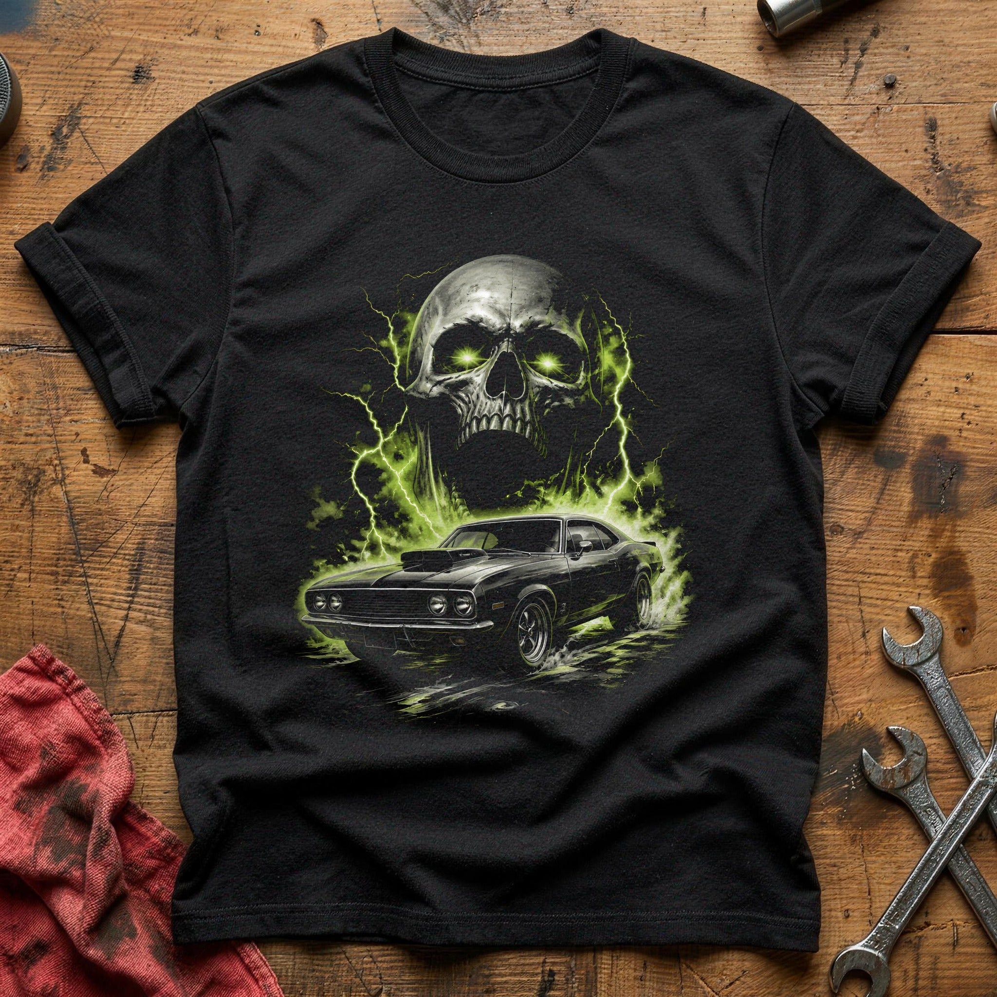 Musclecar Screaming Skull 10 T-Shirt - Black