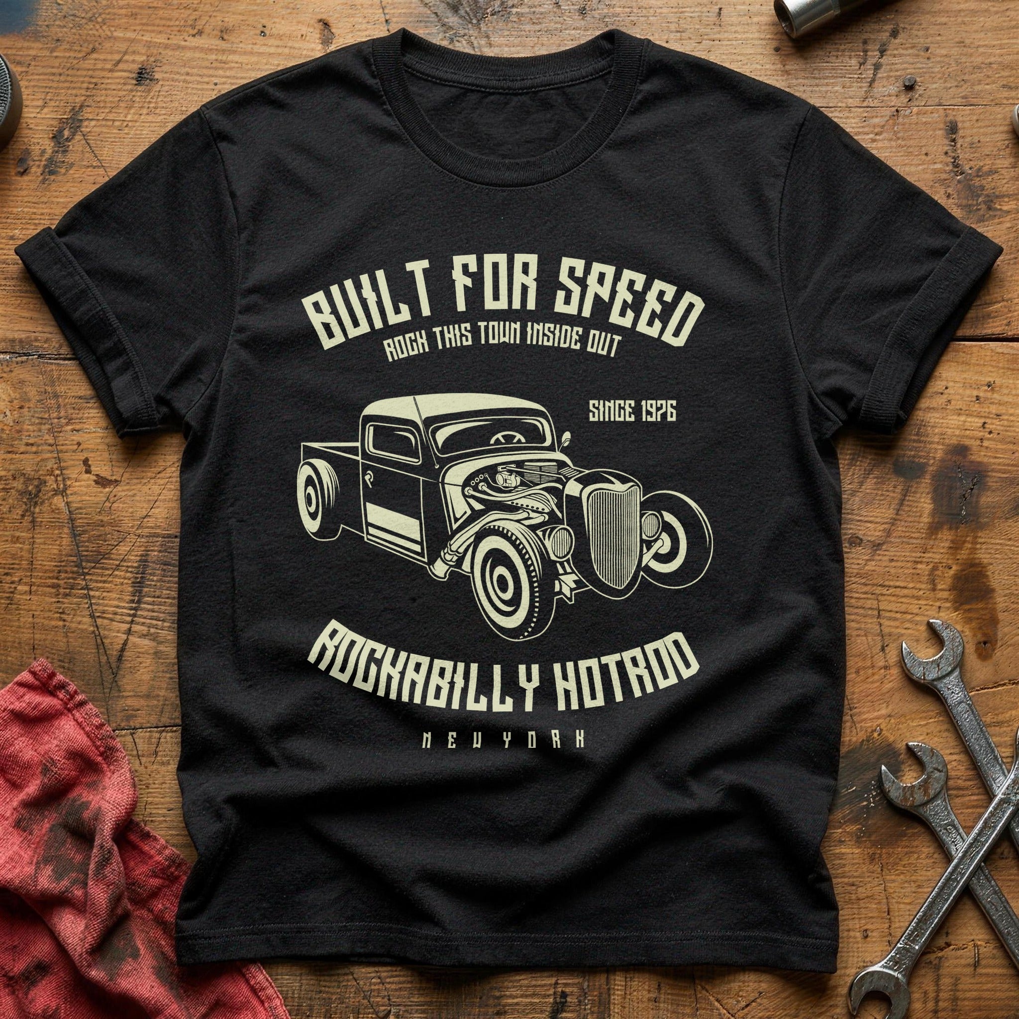 NY rockabilly hotrod T-Shirt - Black