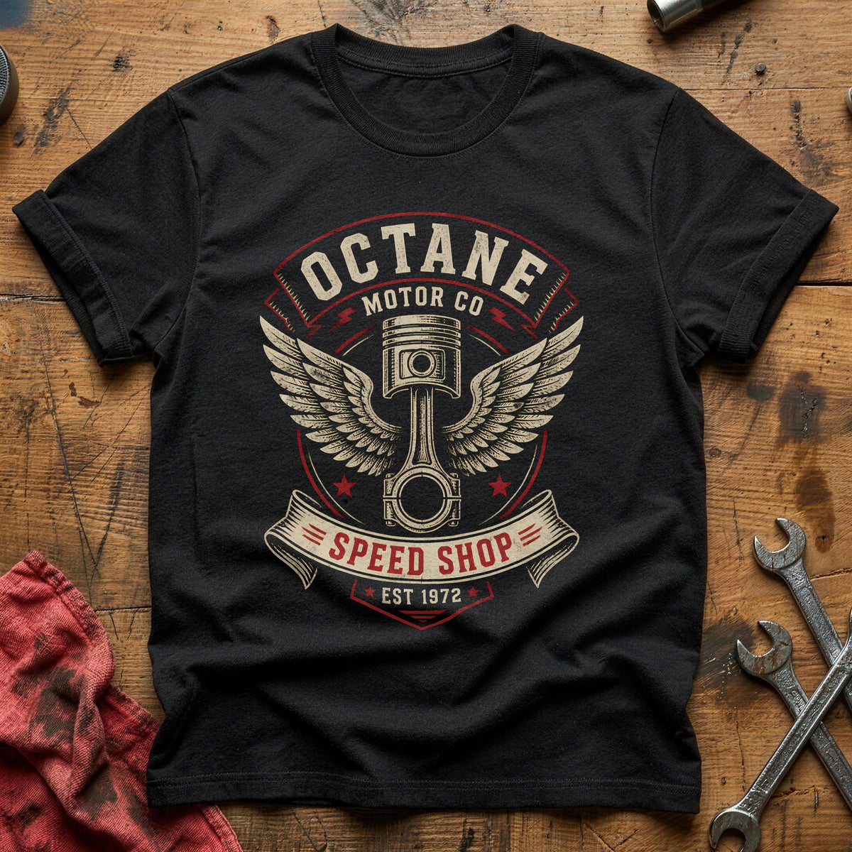 Octane Motor Co Emblem 32 T-Shirt - Black