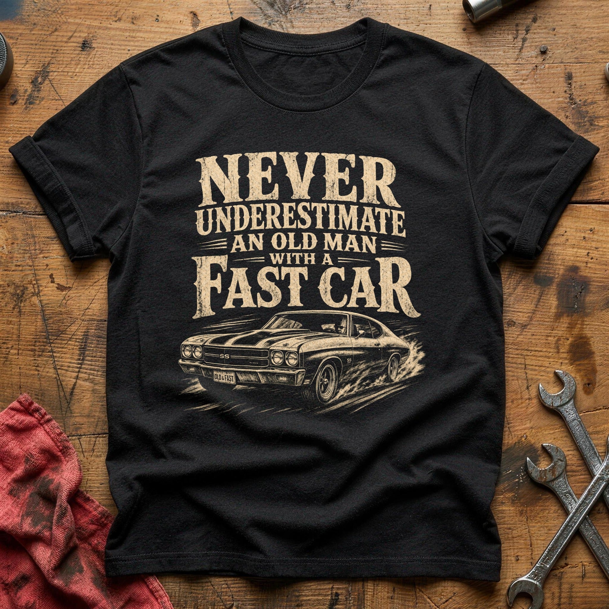 Old Man, Fast Car T-Shirt - Black