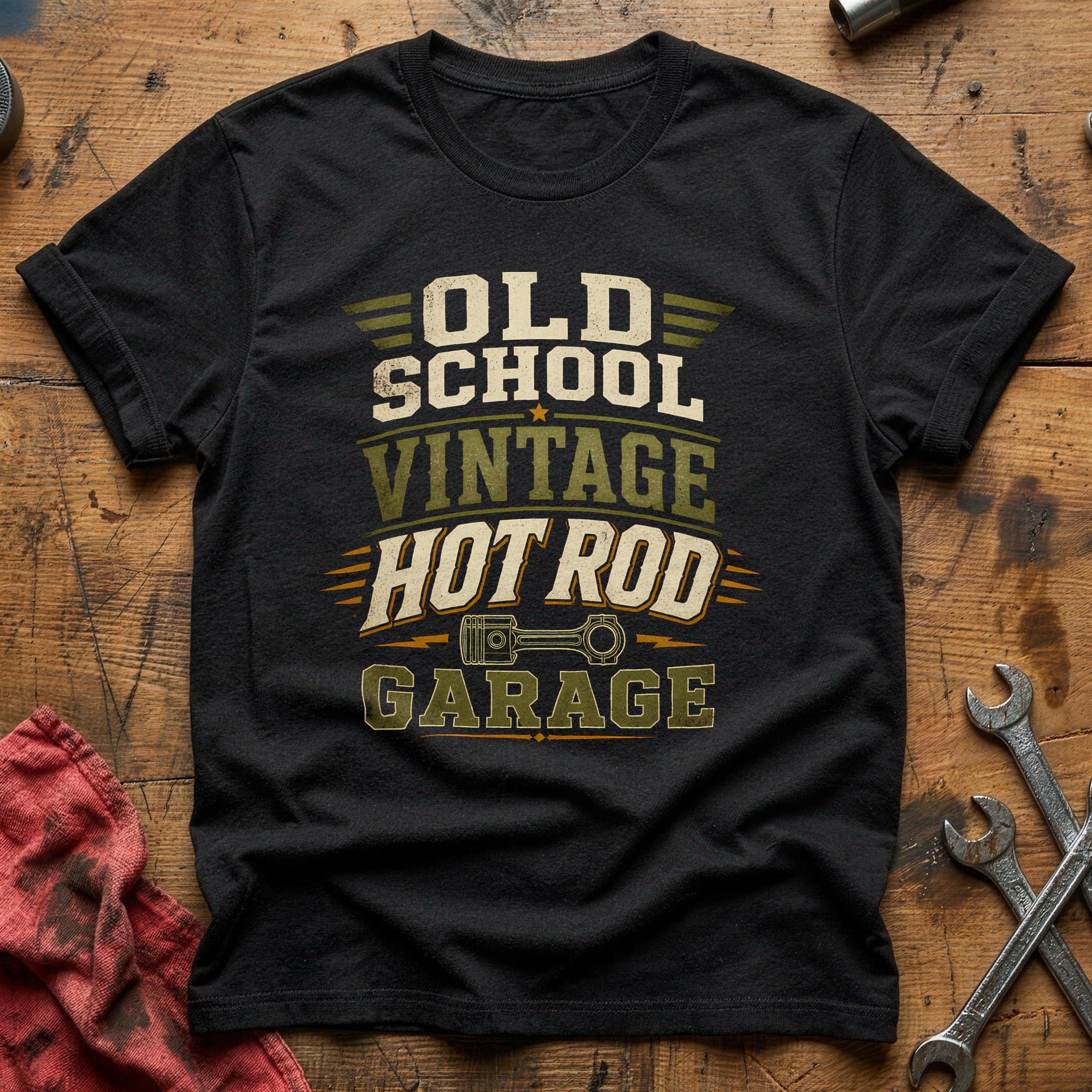 Old School Hot Rod Garage - Black