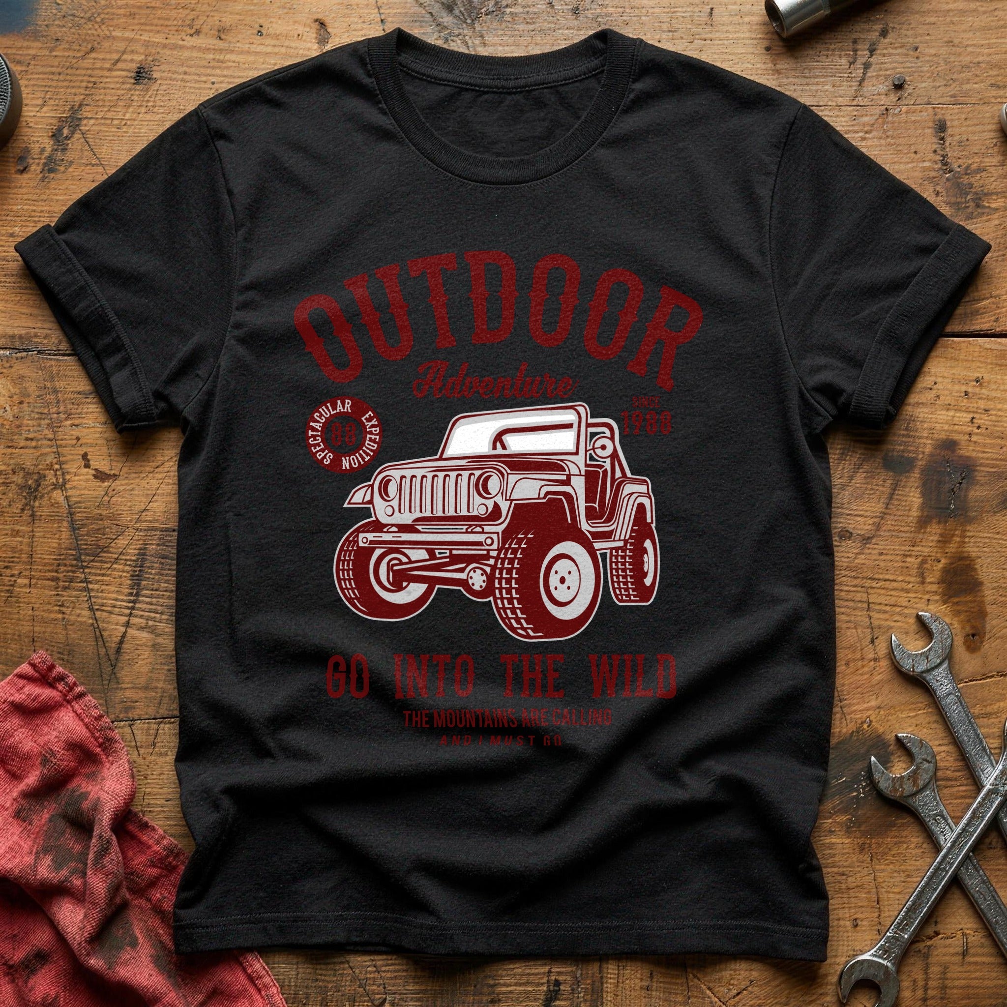 Outdoor jeep T-Shirt - Black