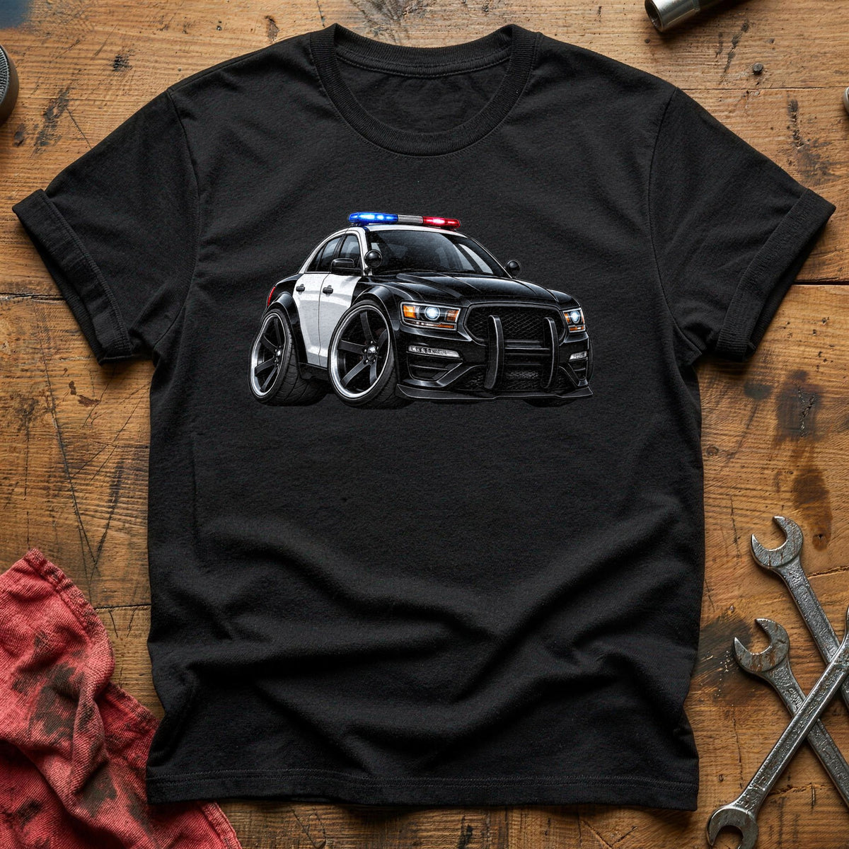Police Car 71 T-Shirt - Black