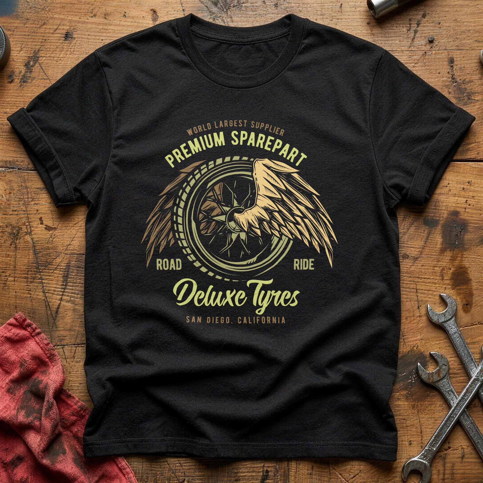 Premium spare parts deluxe tyres T-Shirt - Black