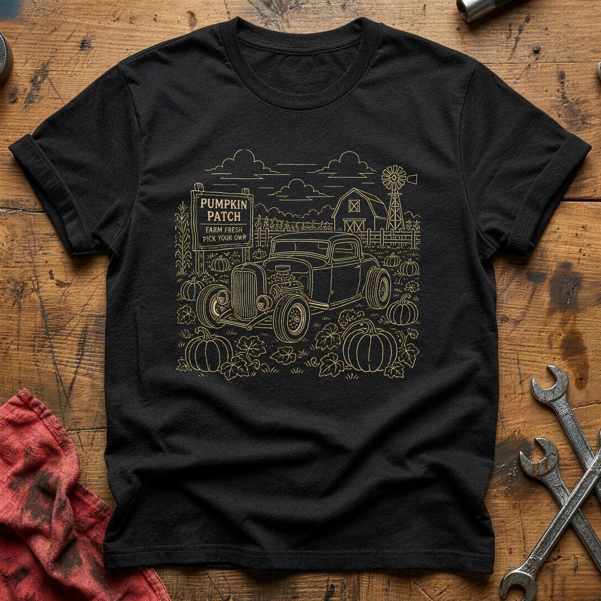 Pumpkin Patch Hotrod 50 T-Shirt - Black