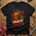 Race Day Pumpkin Wheel 14 T-Shirt - Black