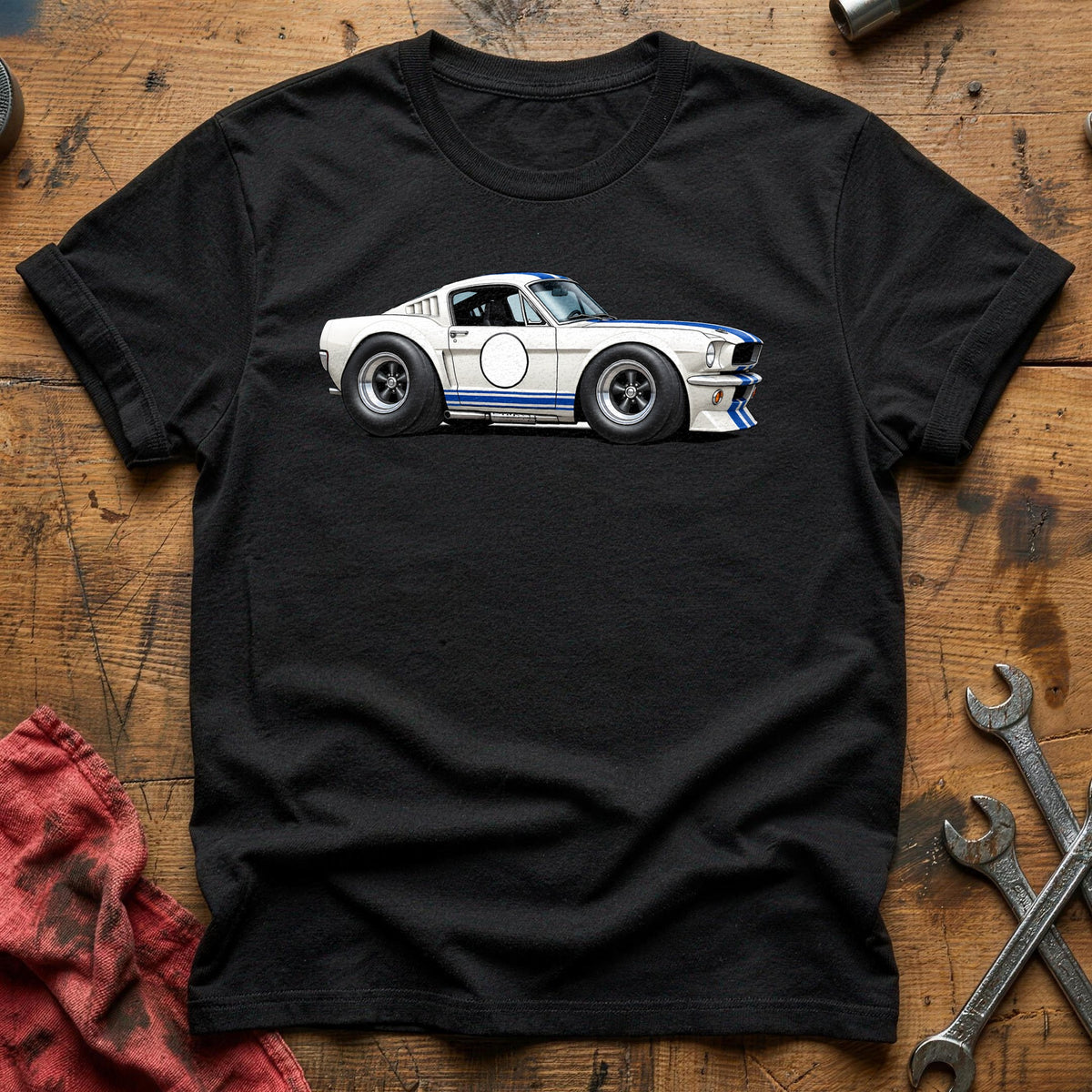 Racing Stripes Fastback 78 T-Shirt - Black