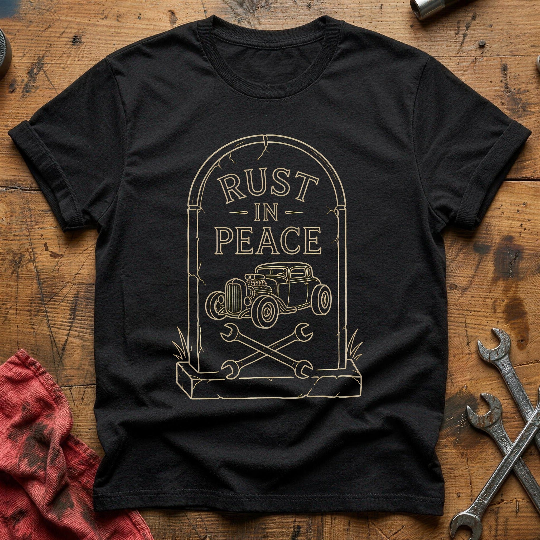 Rust In Peace Tombstone 66 T-Shirt - Black