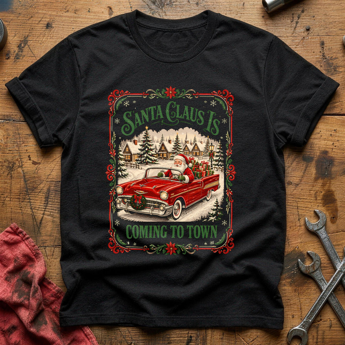 Santa Claus Is Coming To Town 88 T-Shirt - Black