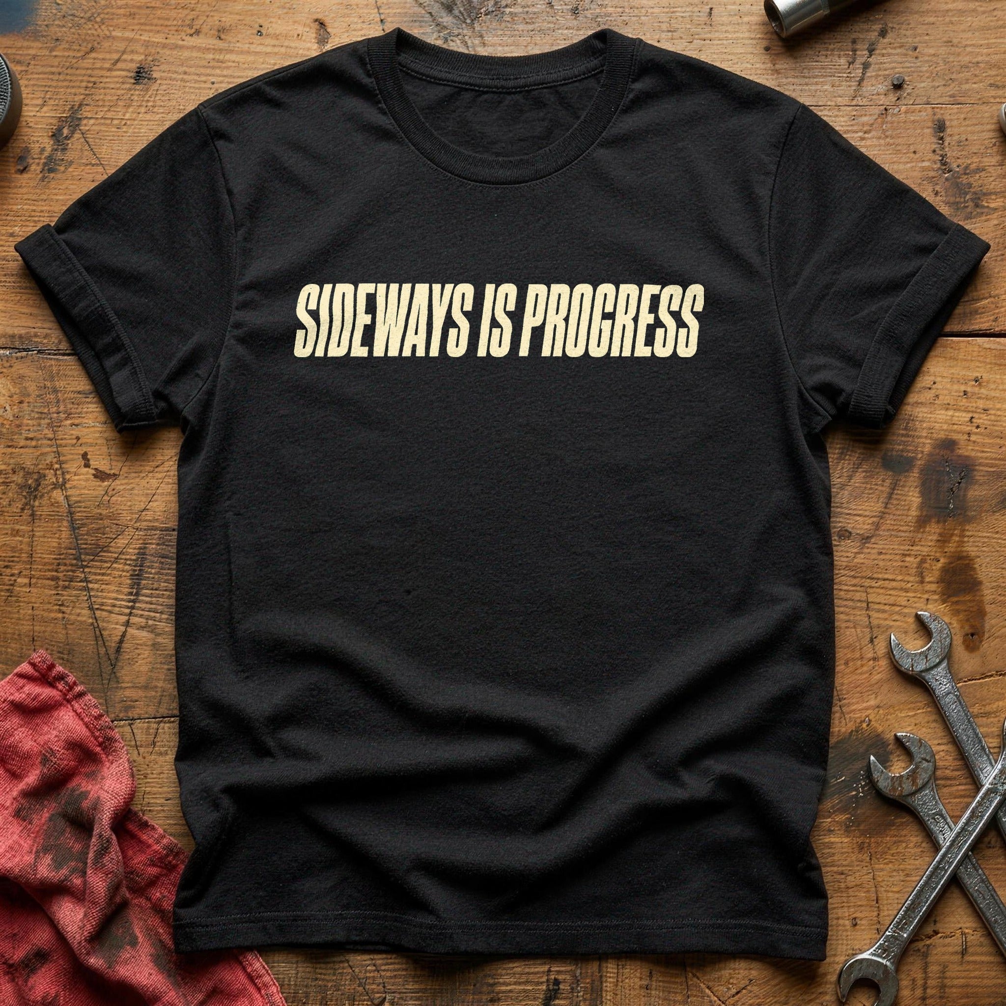 Sideways is Progress T-Shirt - Black