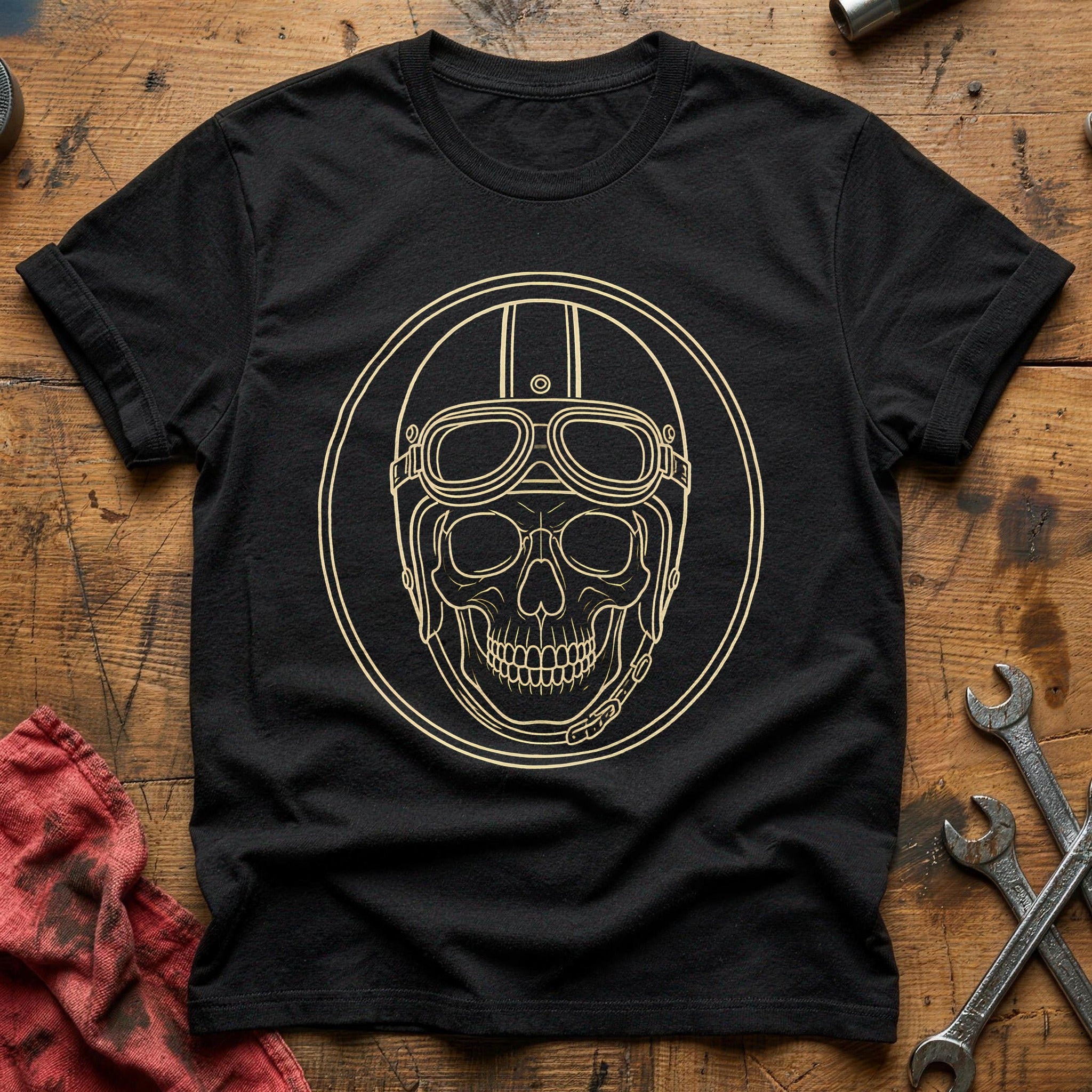 Skull Racing Helmet 67 T-Shirt - Black