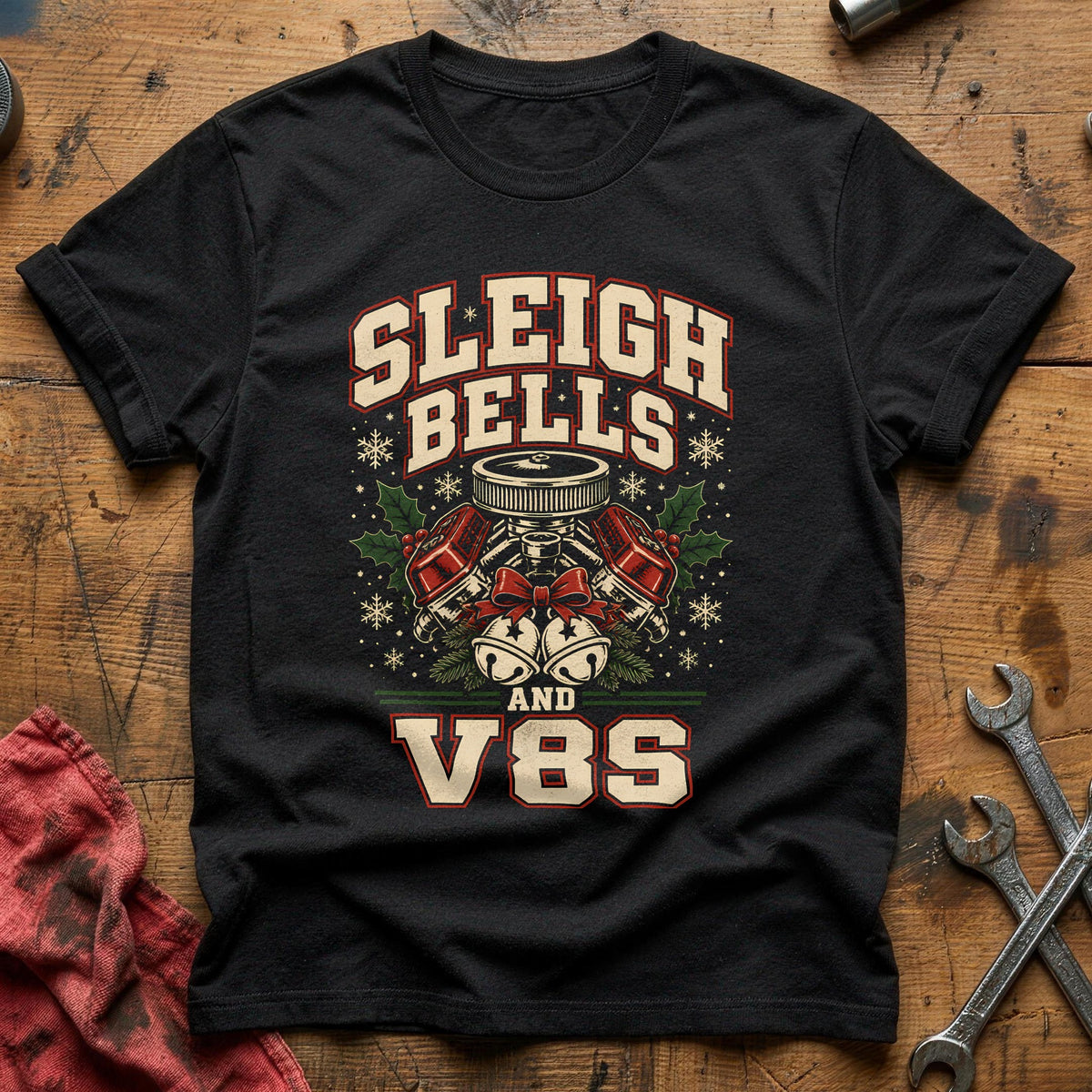 Sleigh Bells And V8s 30 T-Shirt - Black