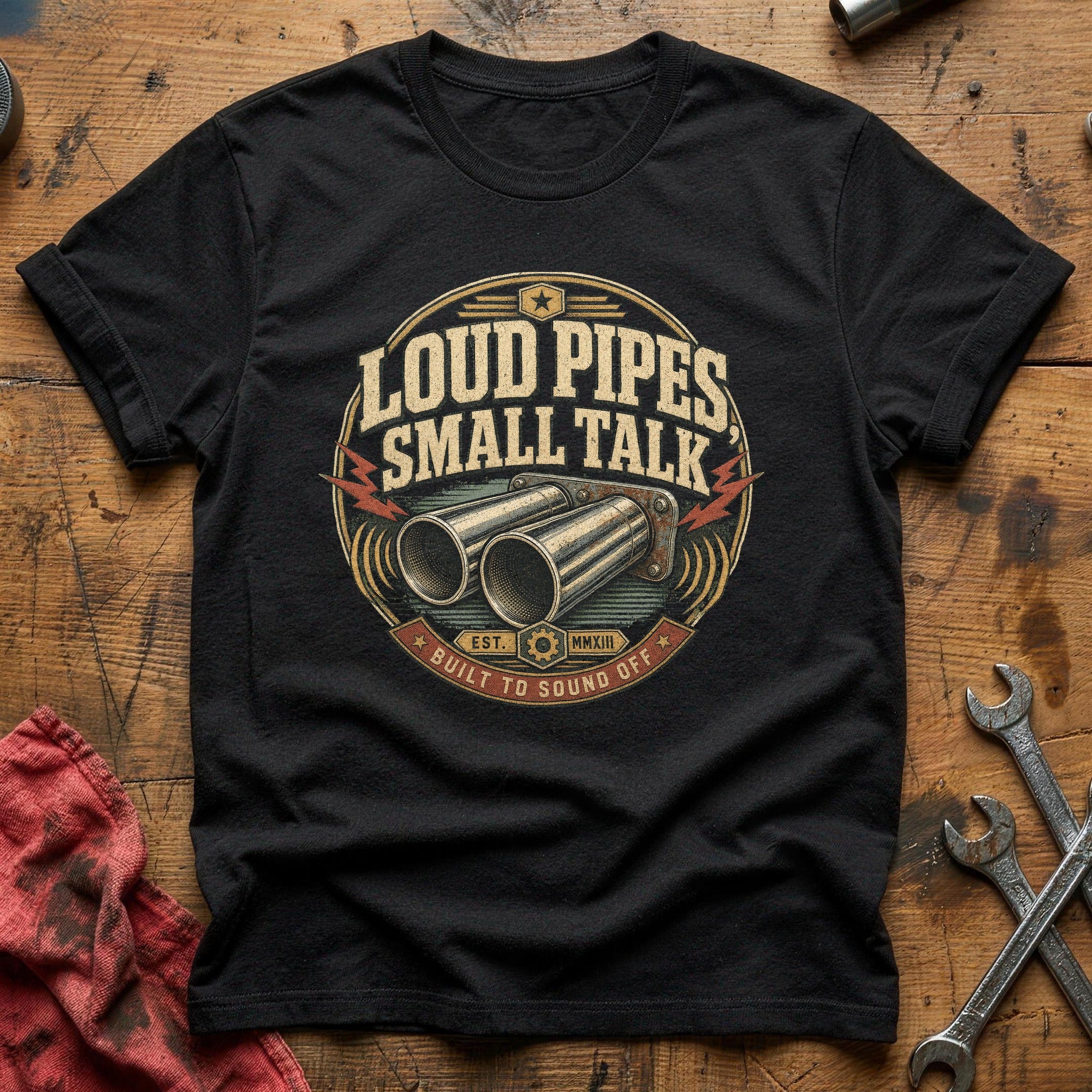 Small Talk, Loud Pipes T-Shirt - Black