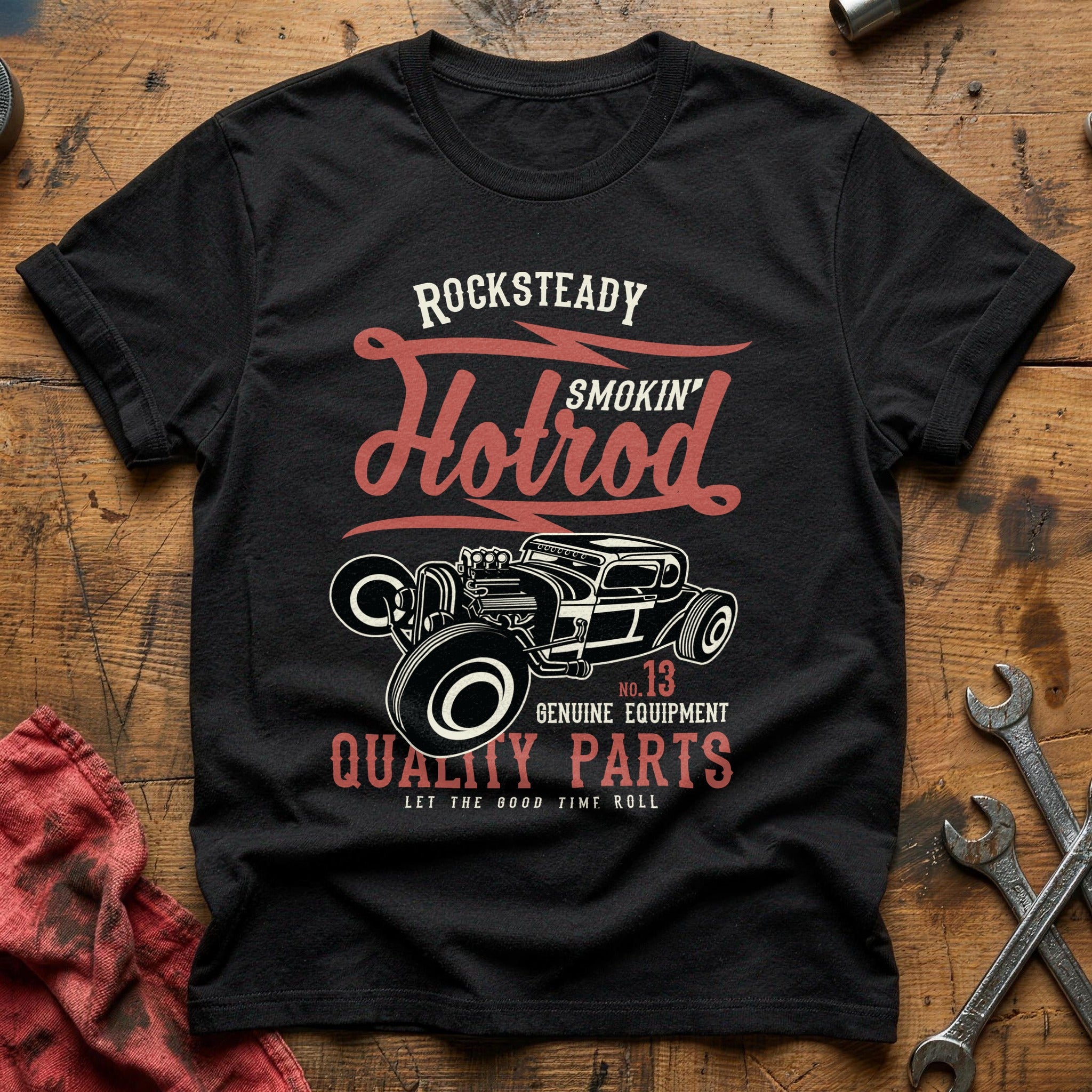 Smokin hotrod quality parts T-Shirt - Black