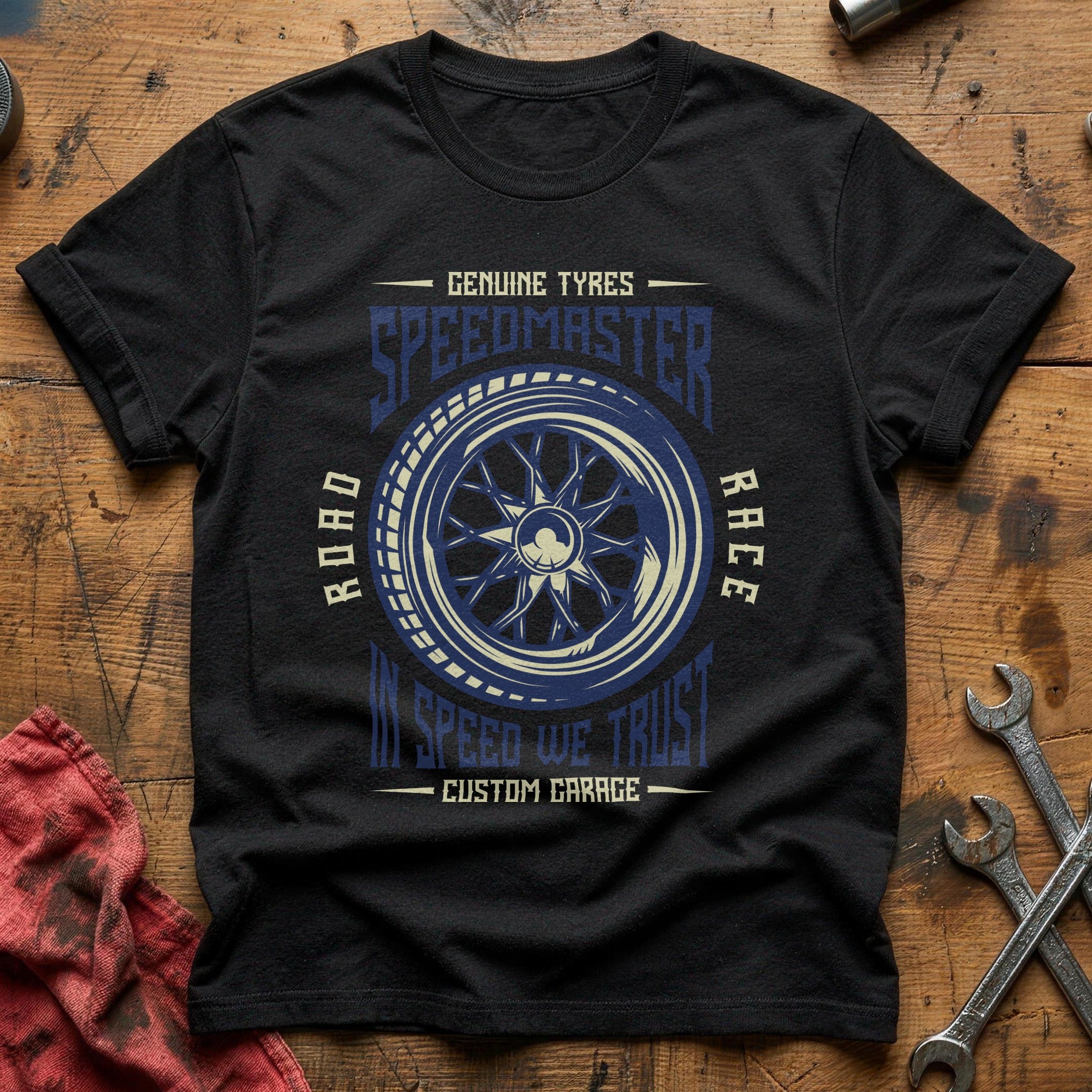 Speed master retro tire T-Shirt - Black