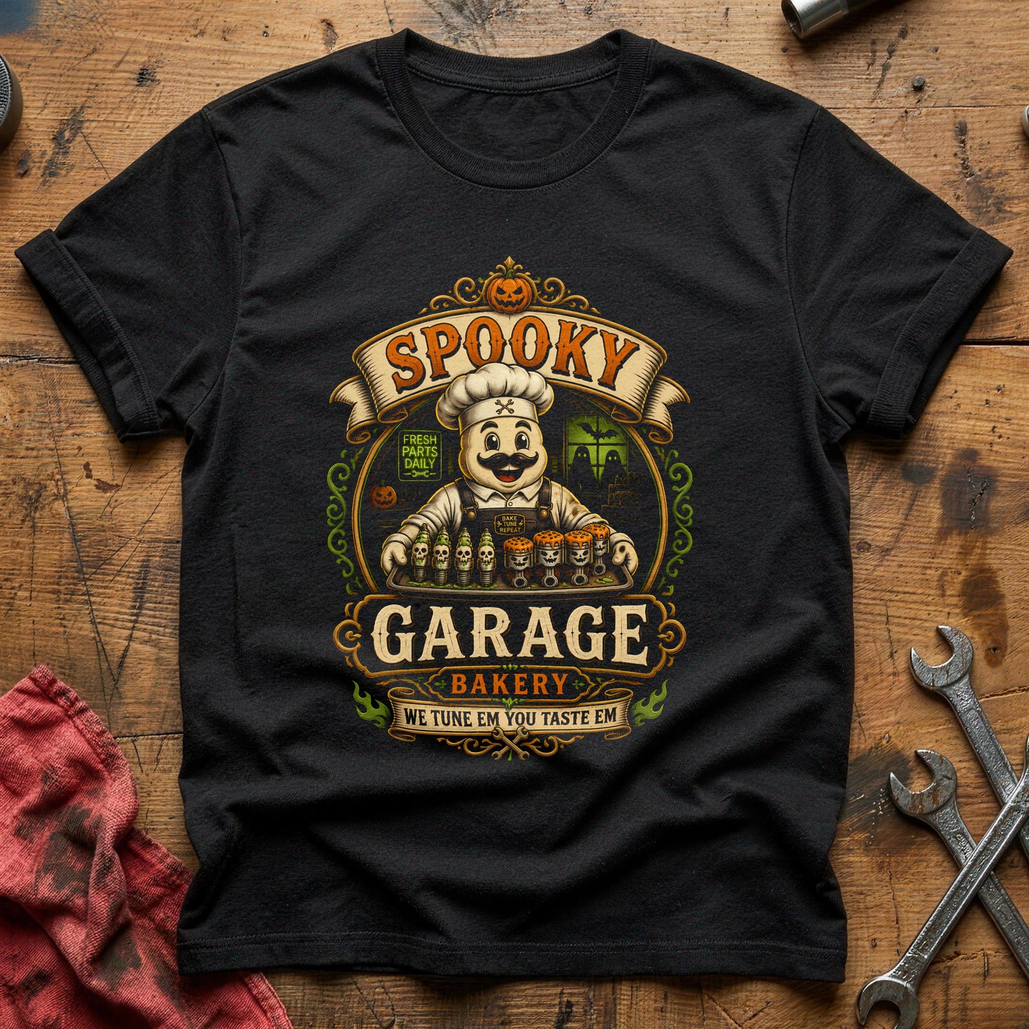 Spooky Garage Bakery 79 T-Shirt - Black
