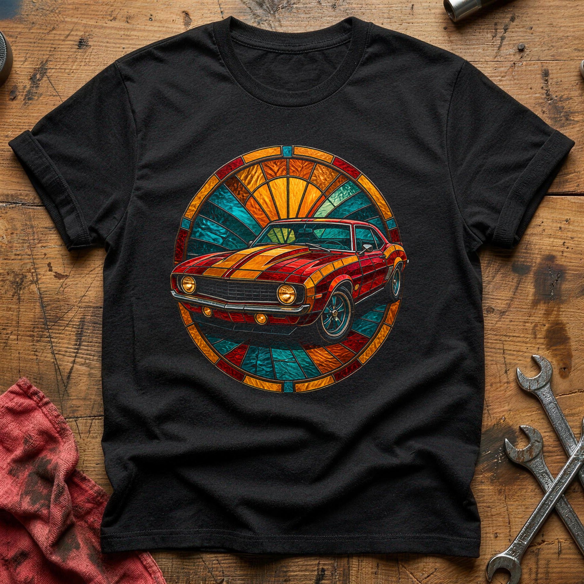 Stained Glass Muscle 21 T-Shirt - Black