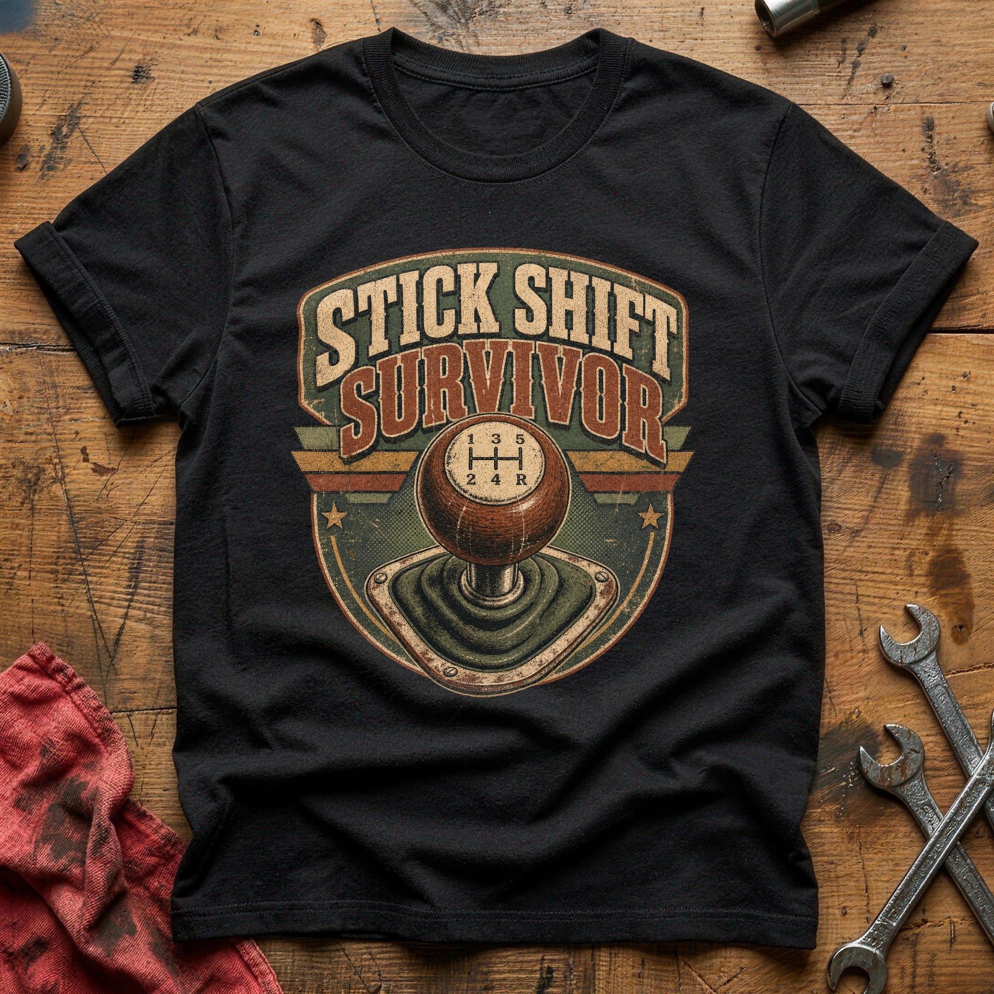 Stick Shift Survivor T-Shirt - Black