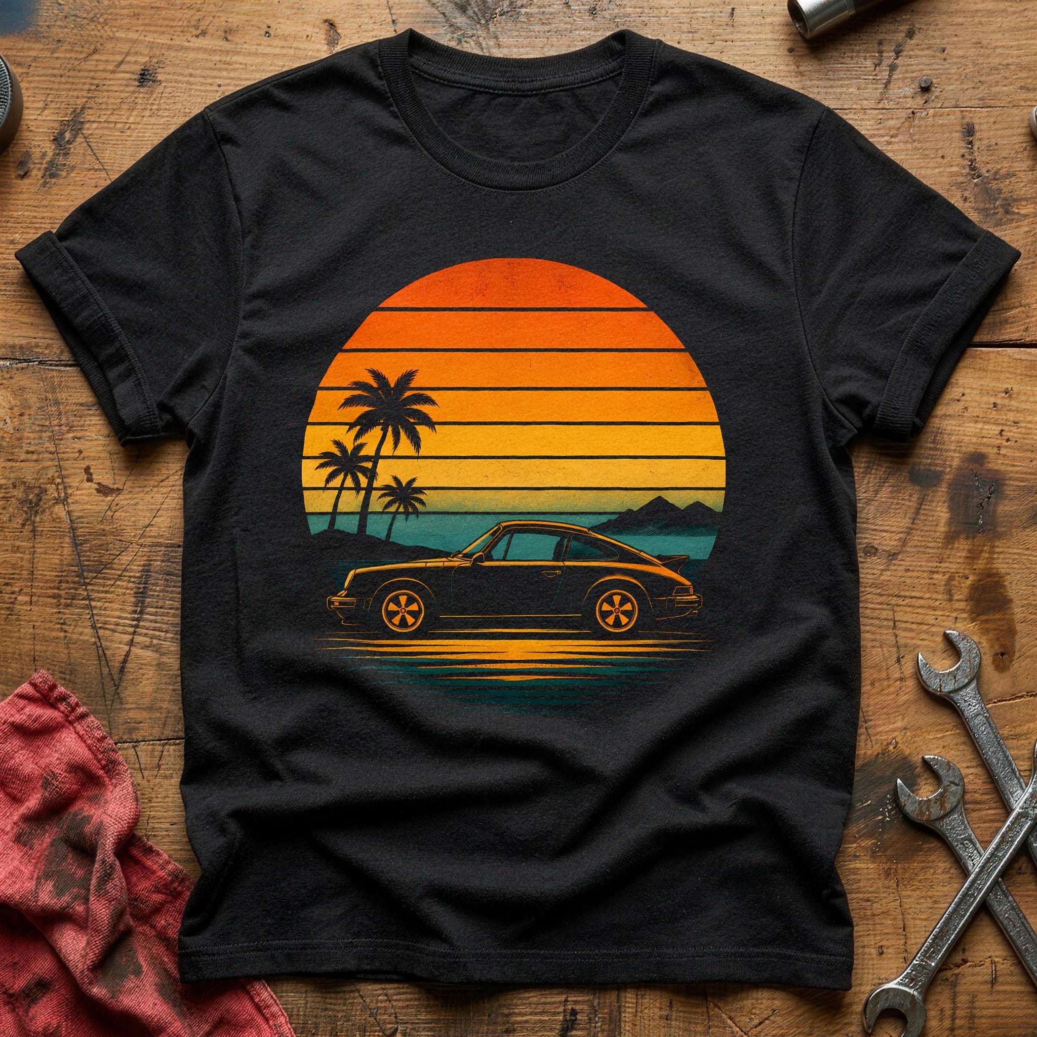 Sunset Car 17 T-Shirt - Black