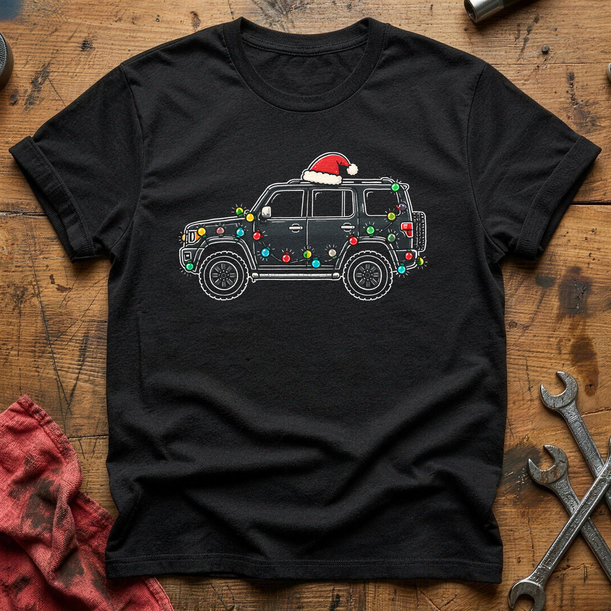 SUV Christmas Lights 81 T-Shirt - Black
