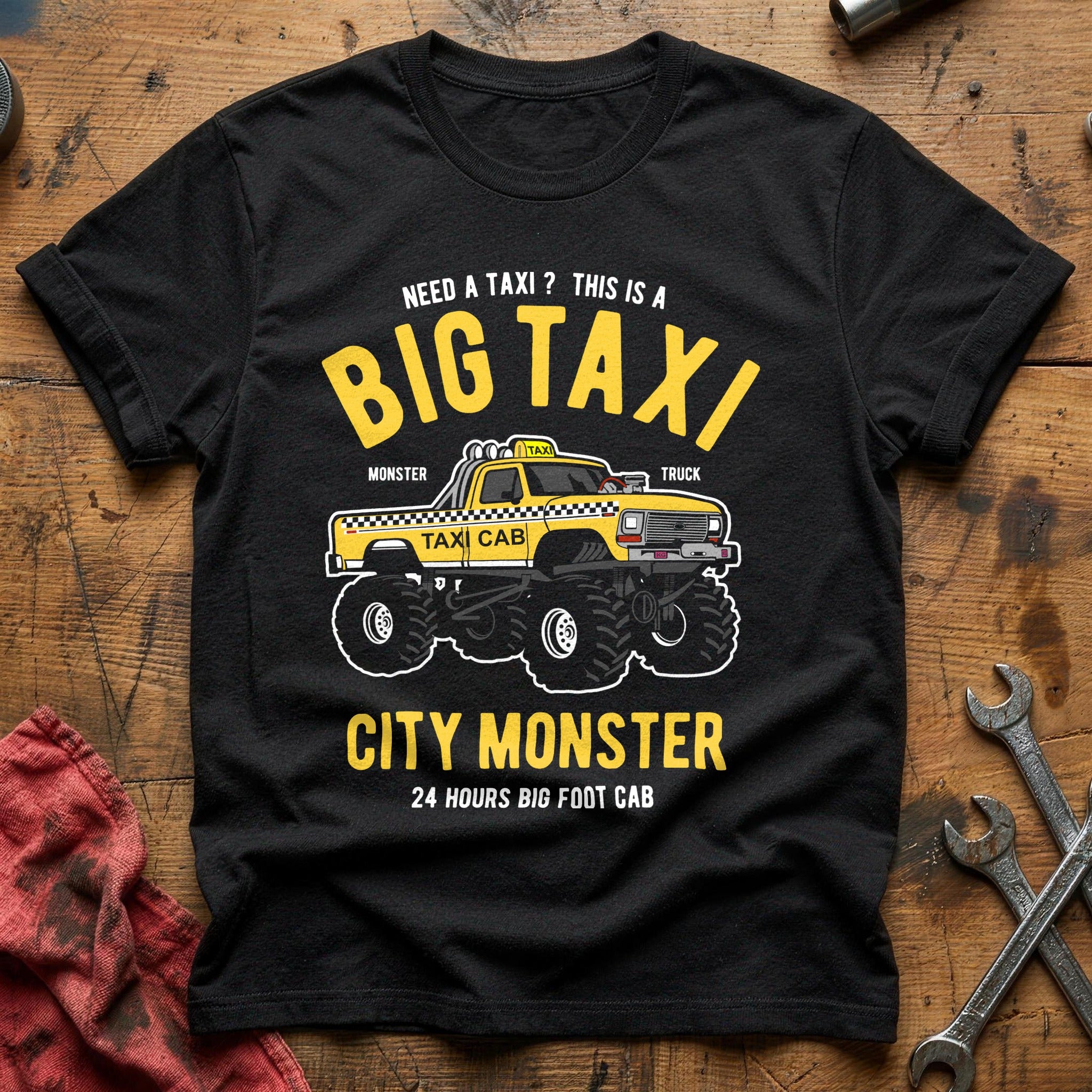 Taxi monster truck T-Shirt - Black
