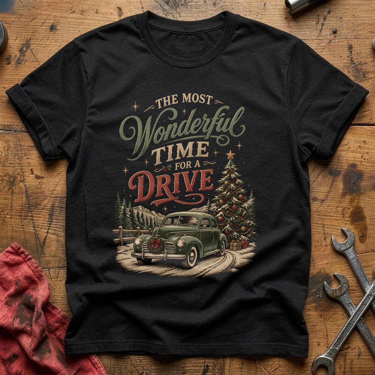 The Most Wonderful Time For A Drive 61 T-Shirt - Black