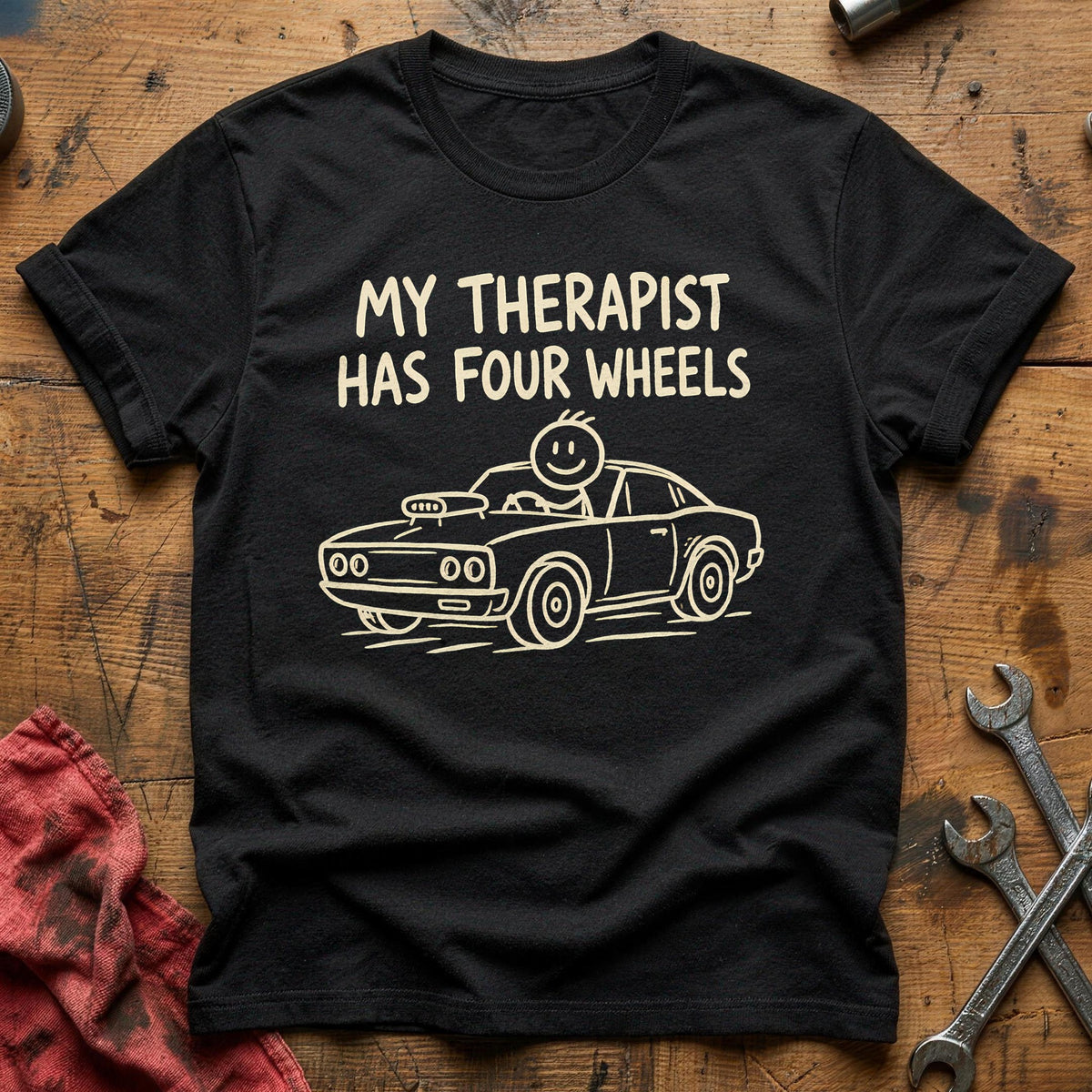 Therapist Four Wheels 27 T-Shirt - Black