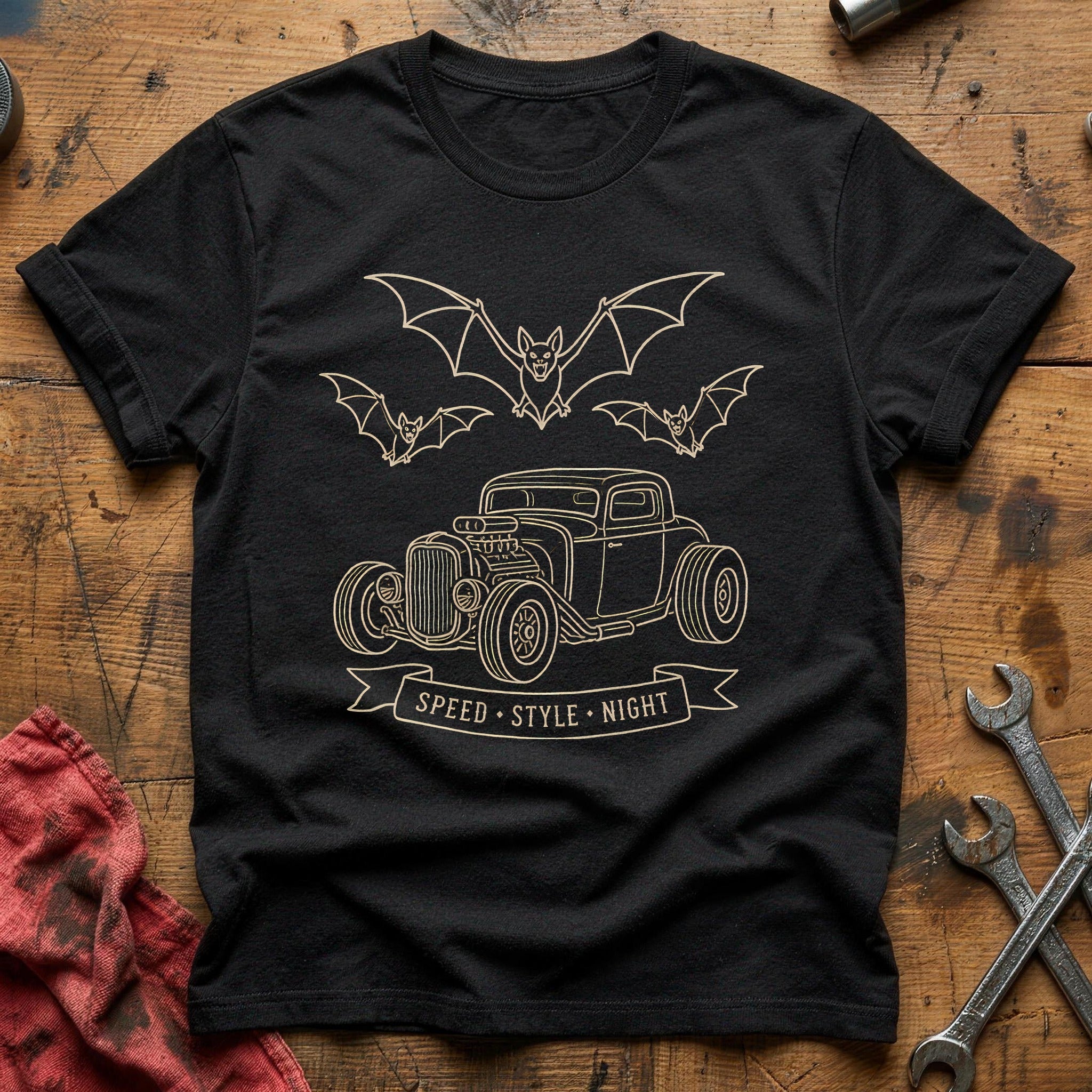 Three Bats Hotrod 71 T-Shirt - Black