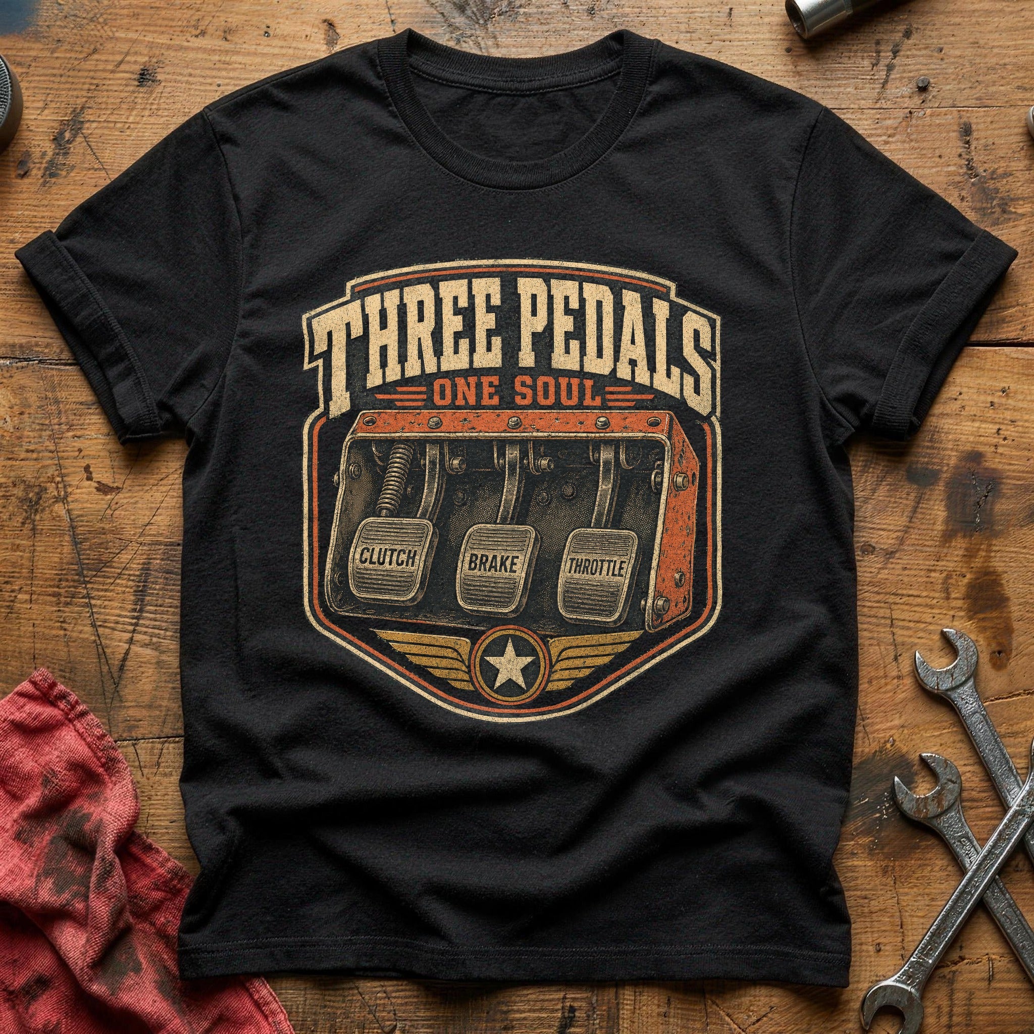 Three Pedals, One Soul T-Shirt - Black