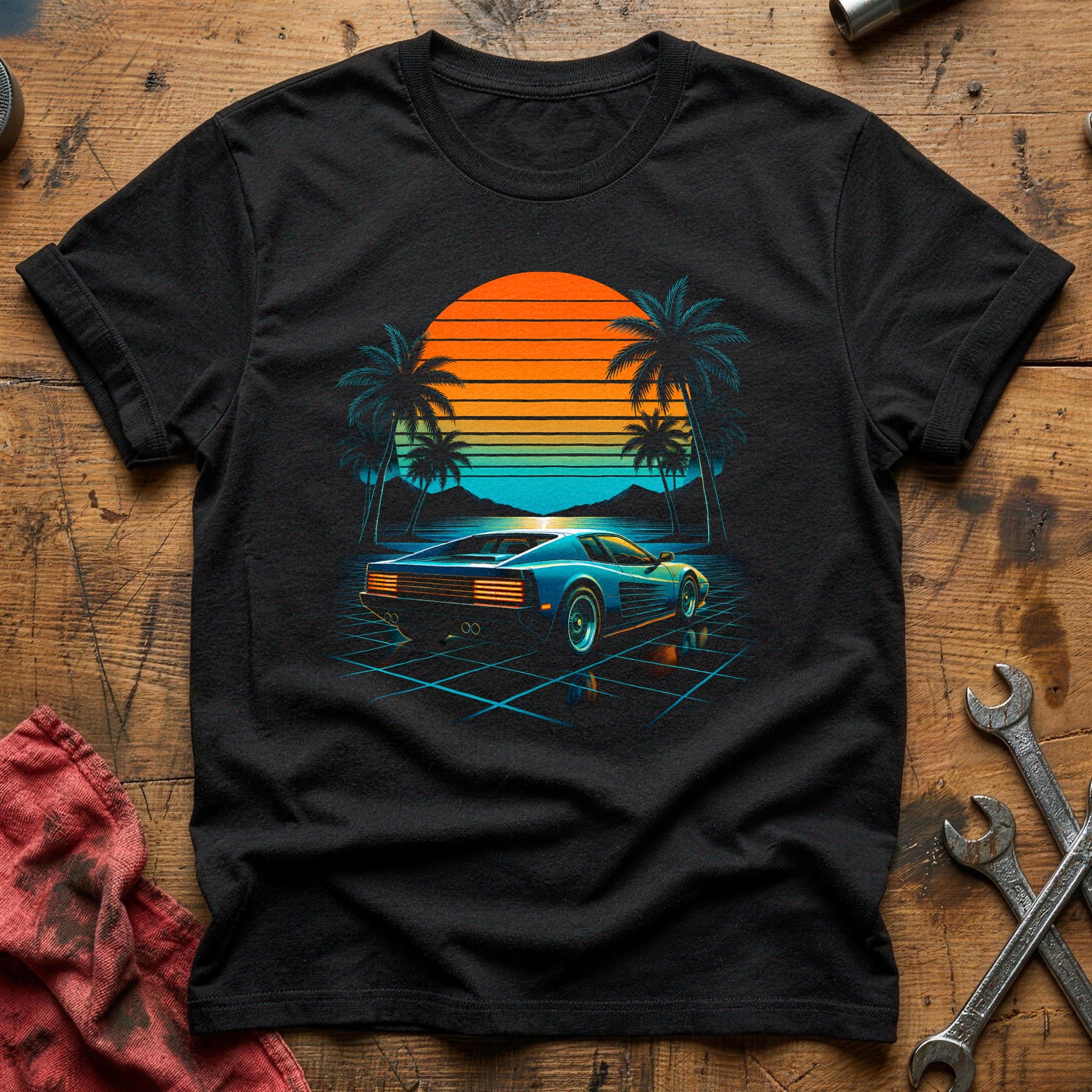 Vaporwave Car 50 T-Shirt - Black