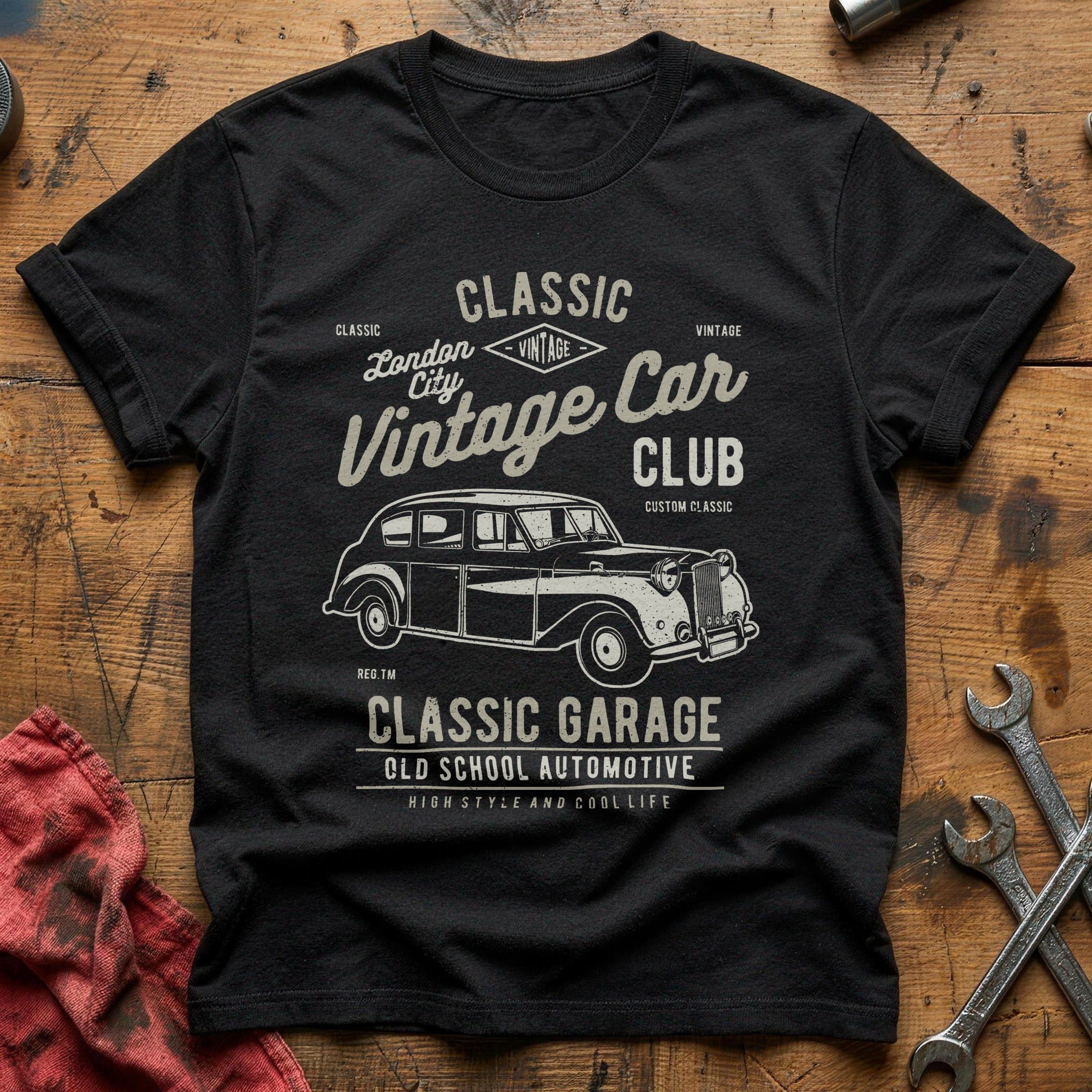 Vintage london car T-Shirt - Black