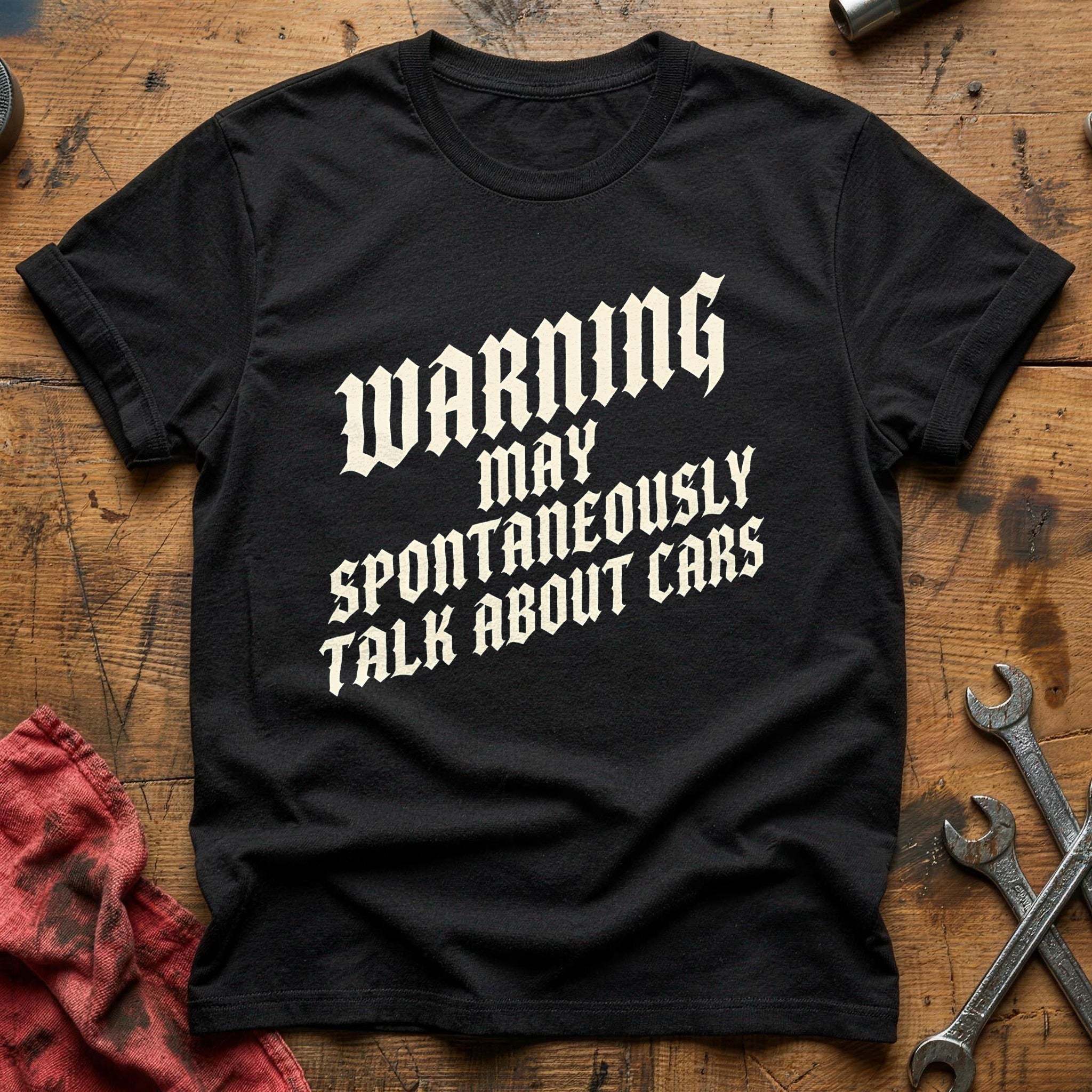 Warning May Spontaneously Talk About Cars 88 T-Shirt - Black