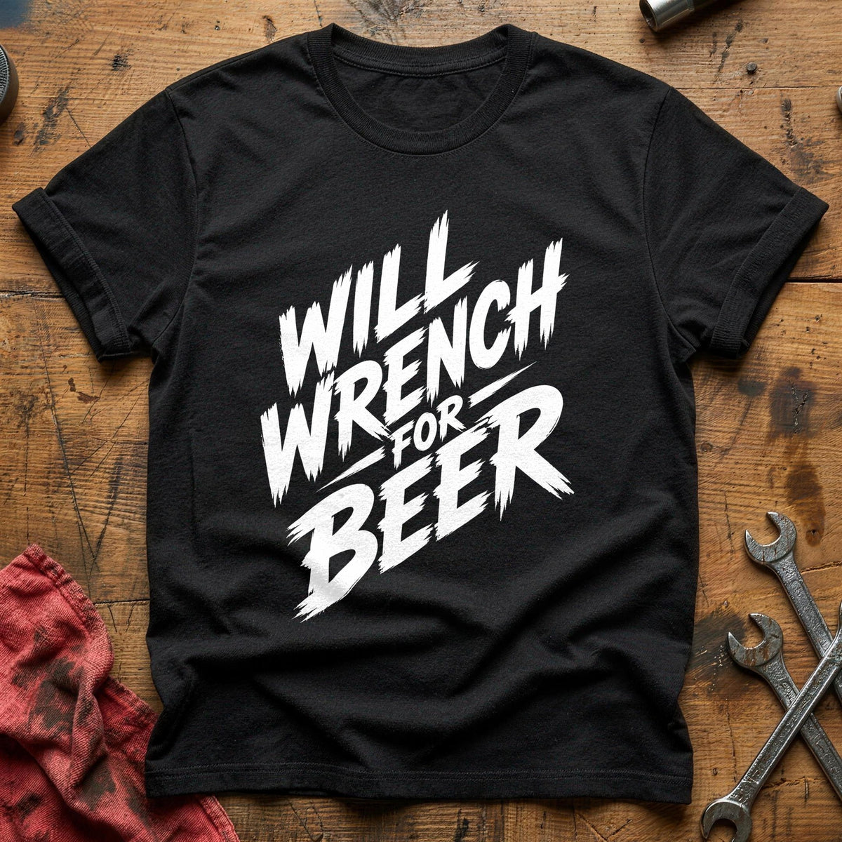 Will Wrench For Beer 37 T-Shirt - Black