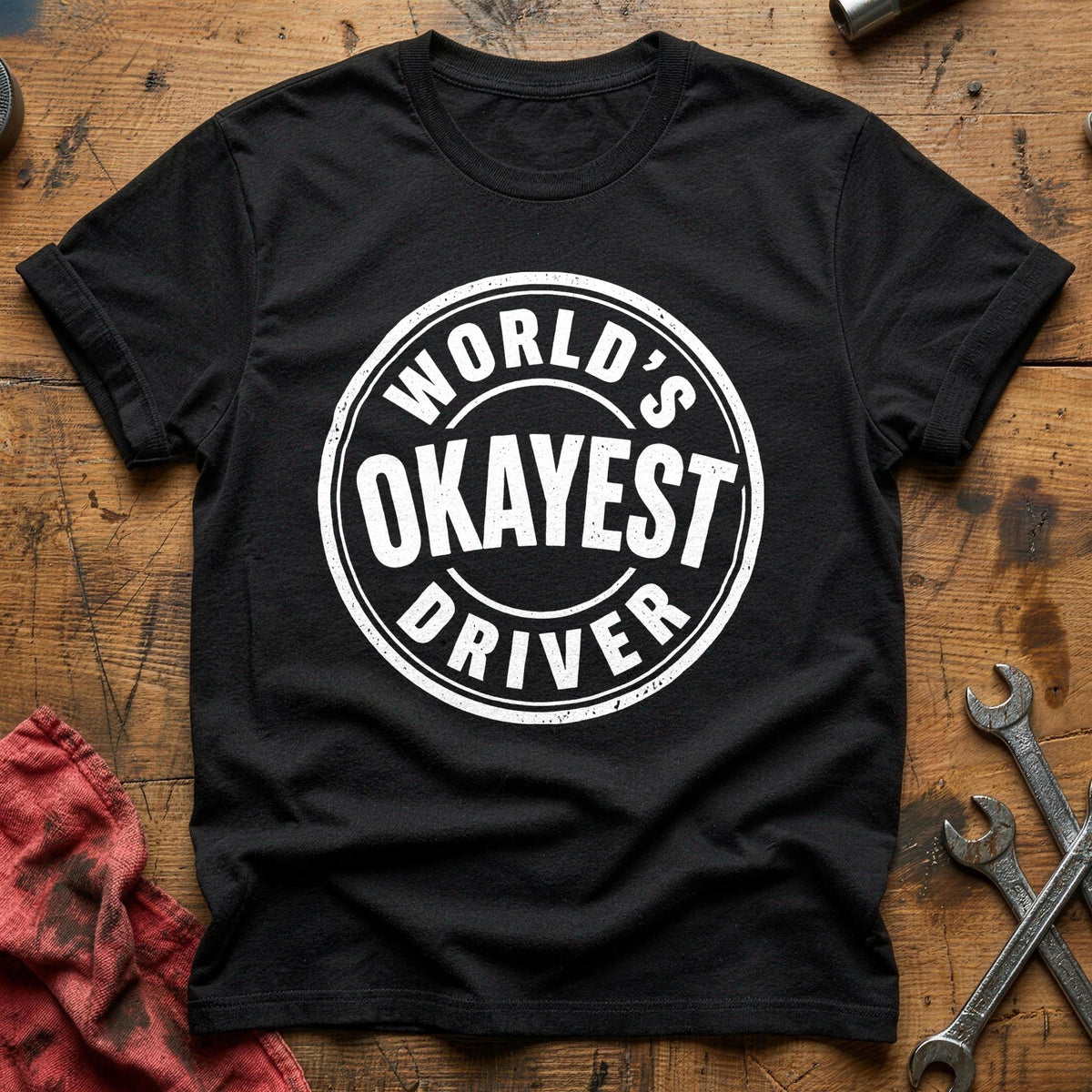 World's Okayest Driver 43 T-Shirt - Black