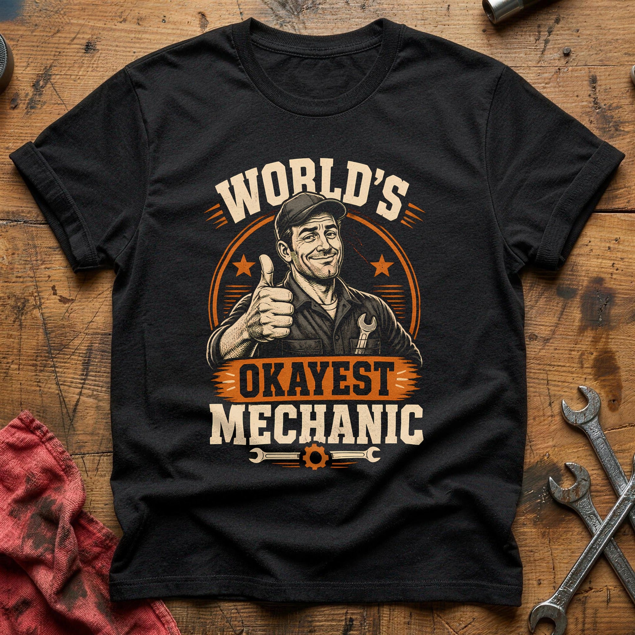 Worlds Okayest Mechanic 65 T-Shirt - Black