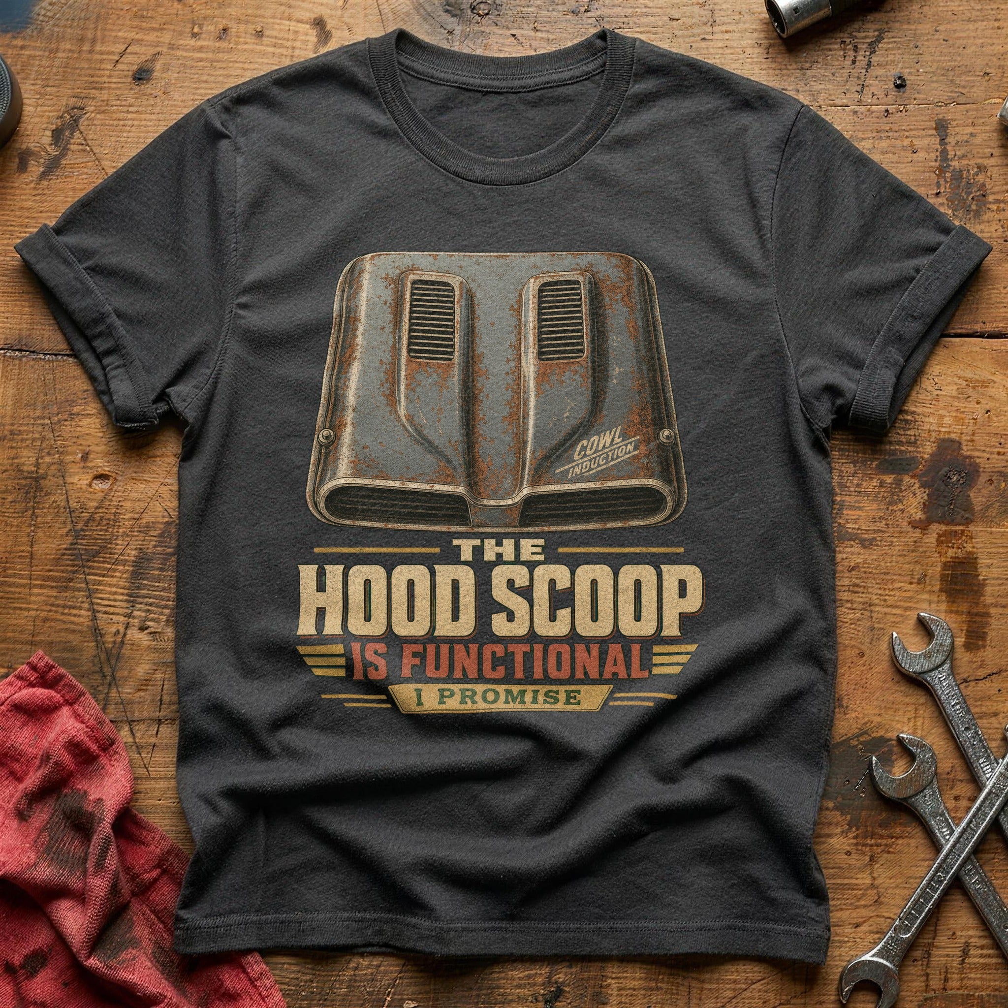 The Hood Scoop is Functional T-Shirt - Charcoal