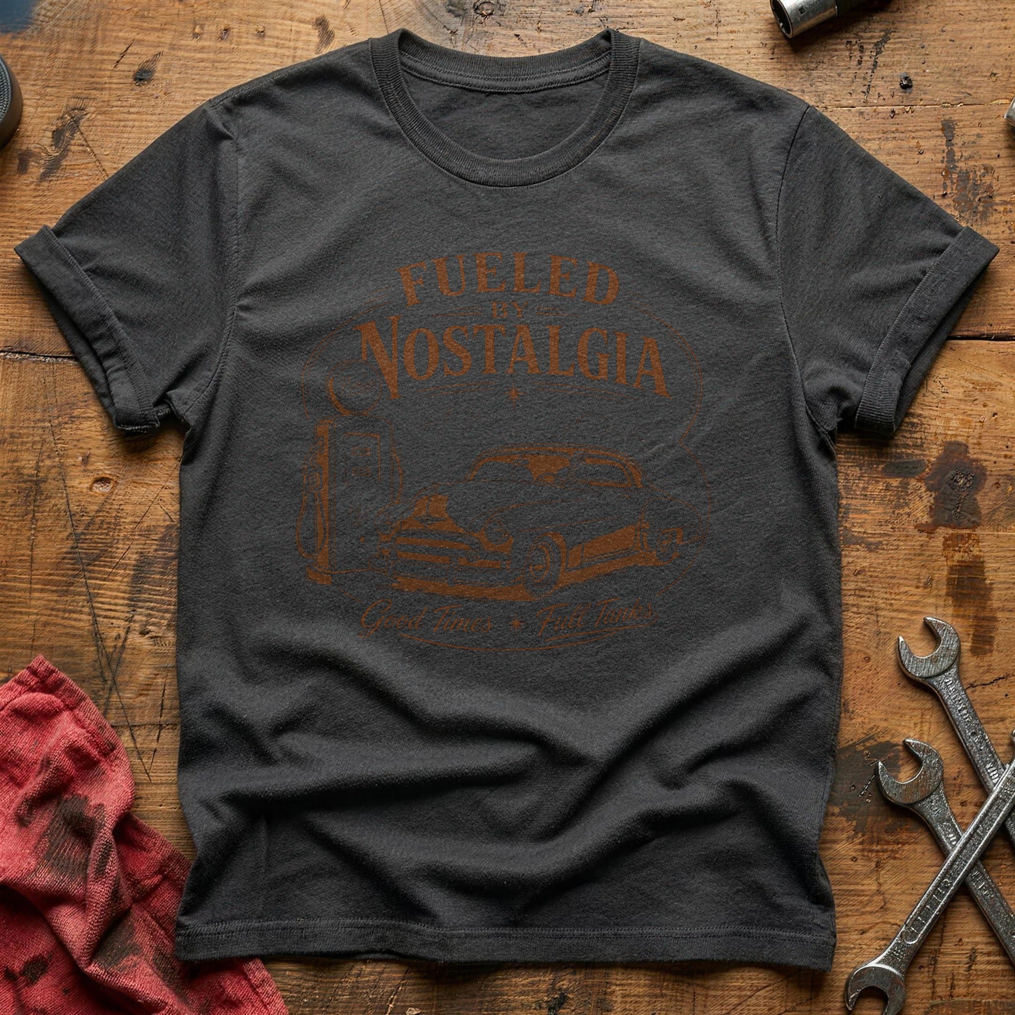 Fueled By Nostalgia T-Shirt - Charcoal