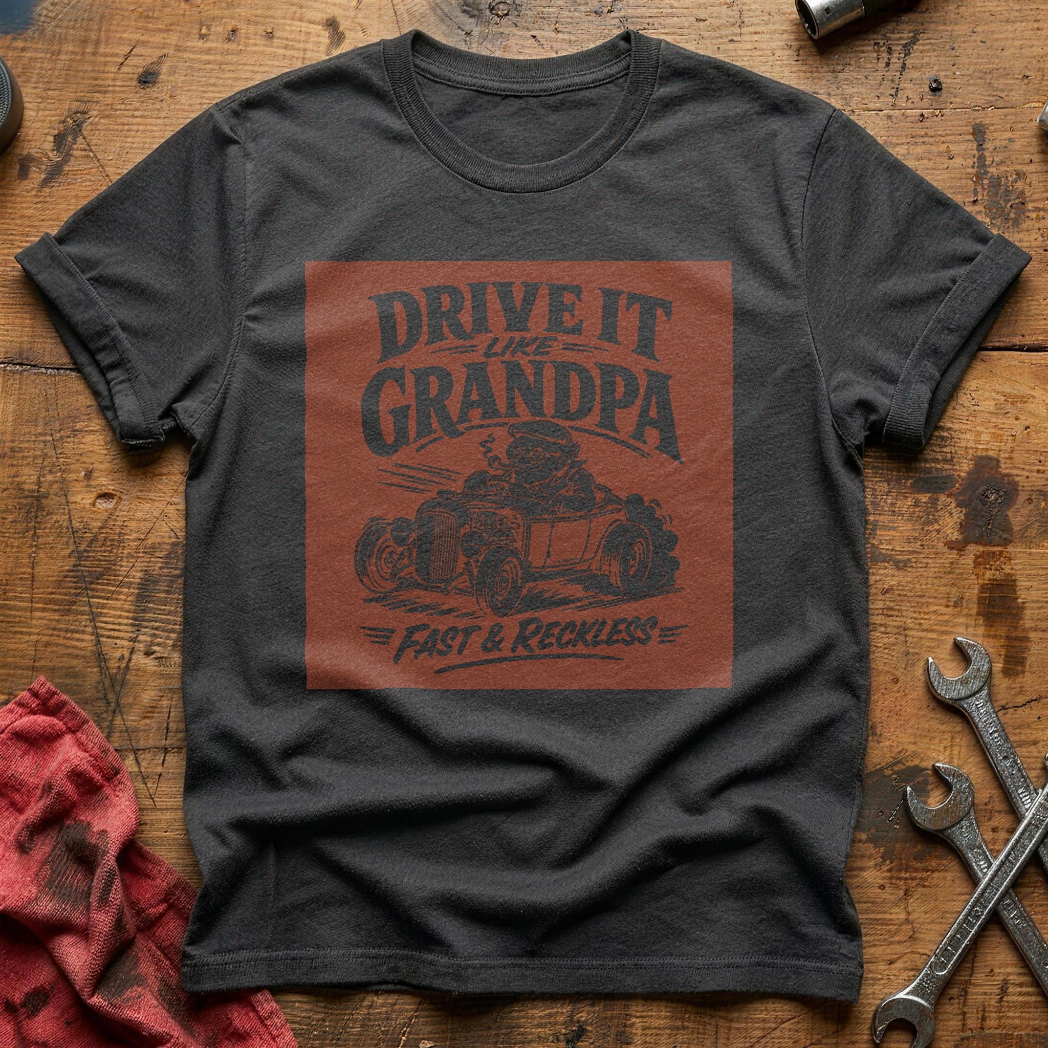 Drive It Like Grandpa T-Shirt - Charcoal