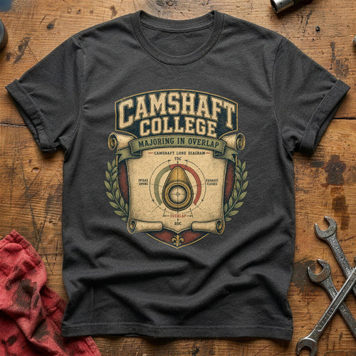 Camshaft College T-Shirt - Charcoal