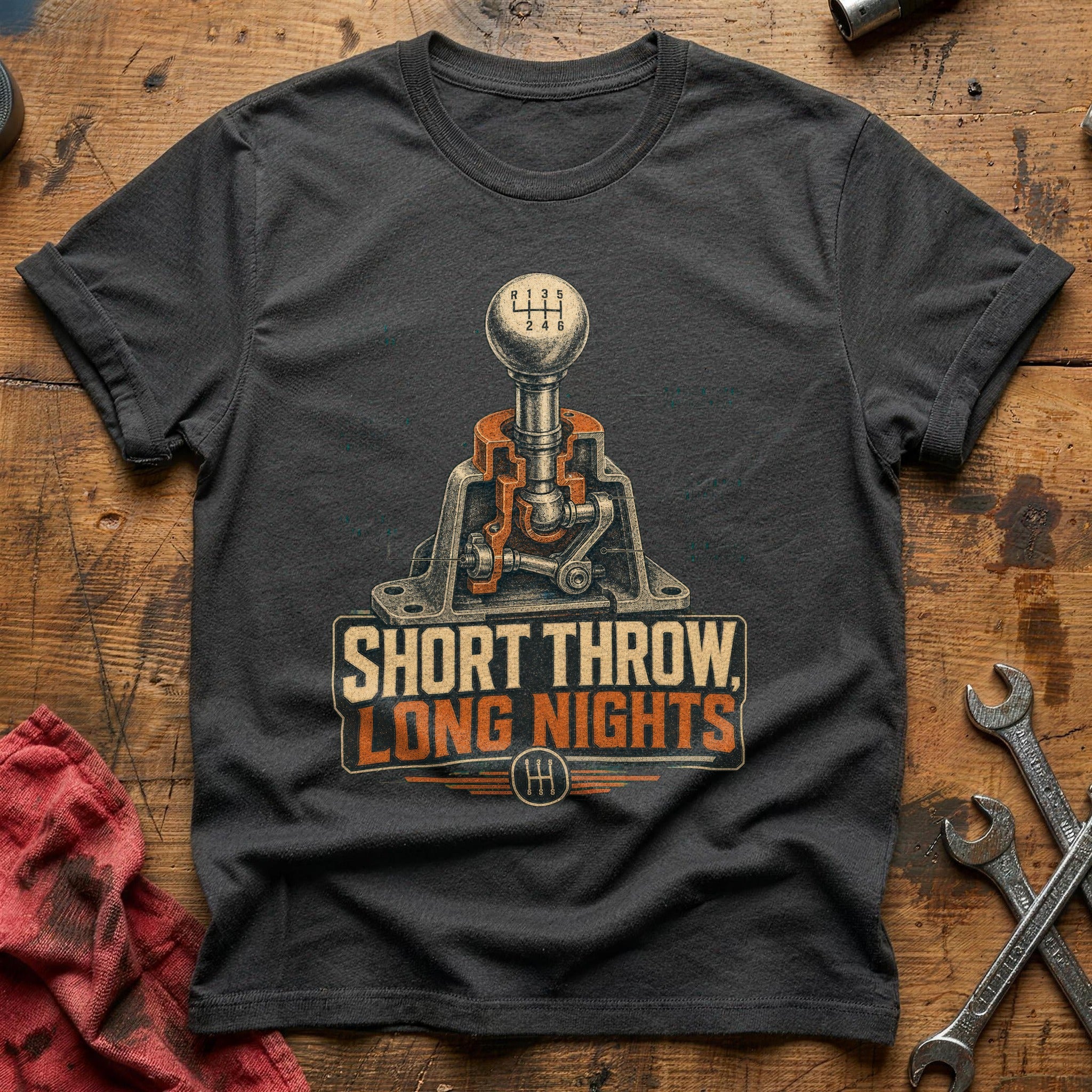 Short Throw, Long Nights T-Shirt - Charcoal