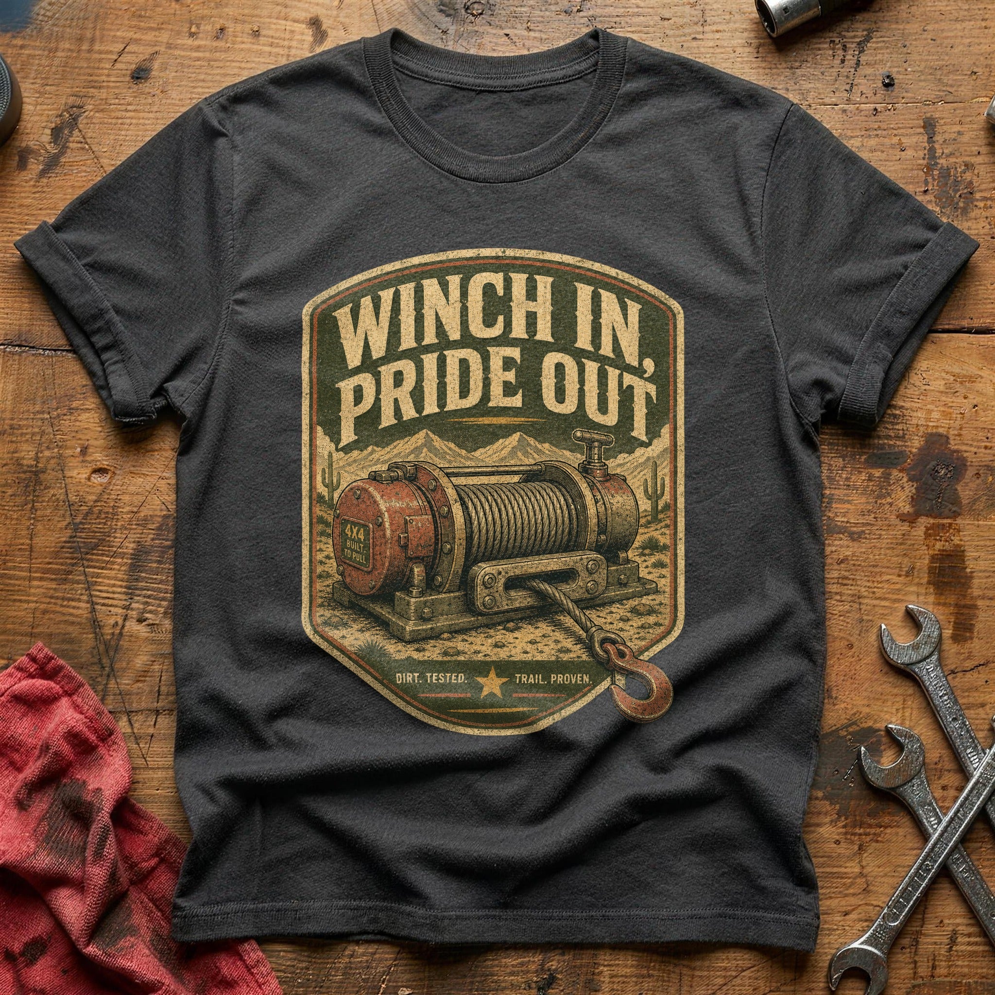 Winch In, Pride Out T-Shirt - Charcoal