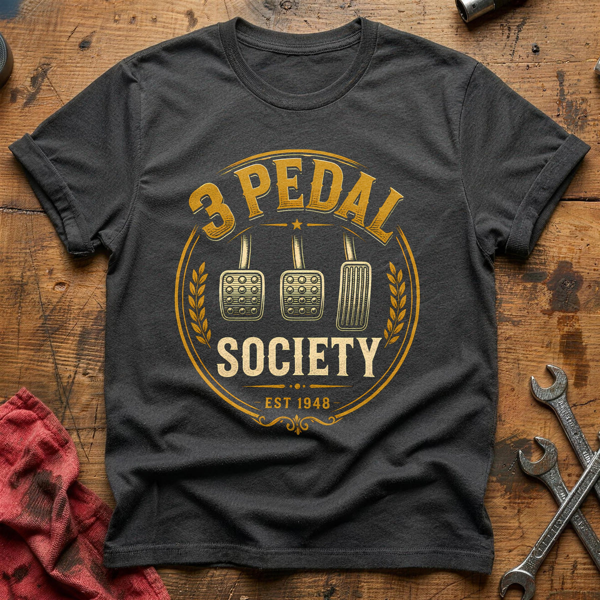 3 Pedal Society 28 T-Shirt - Charcoal
