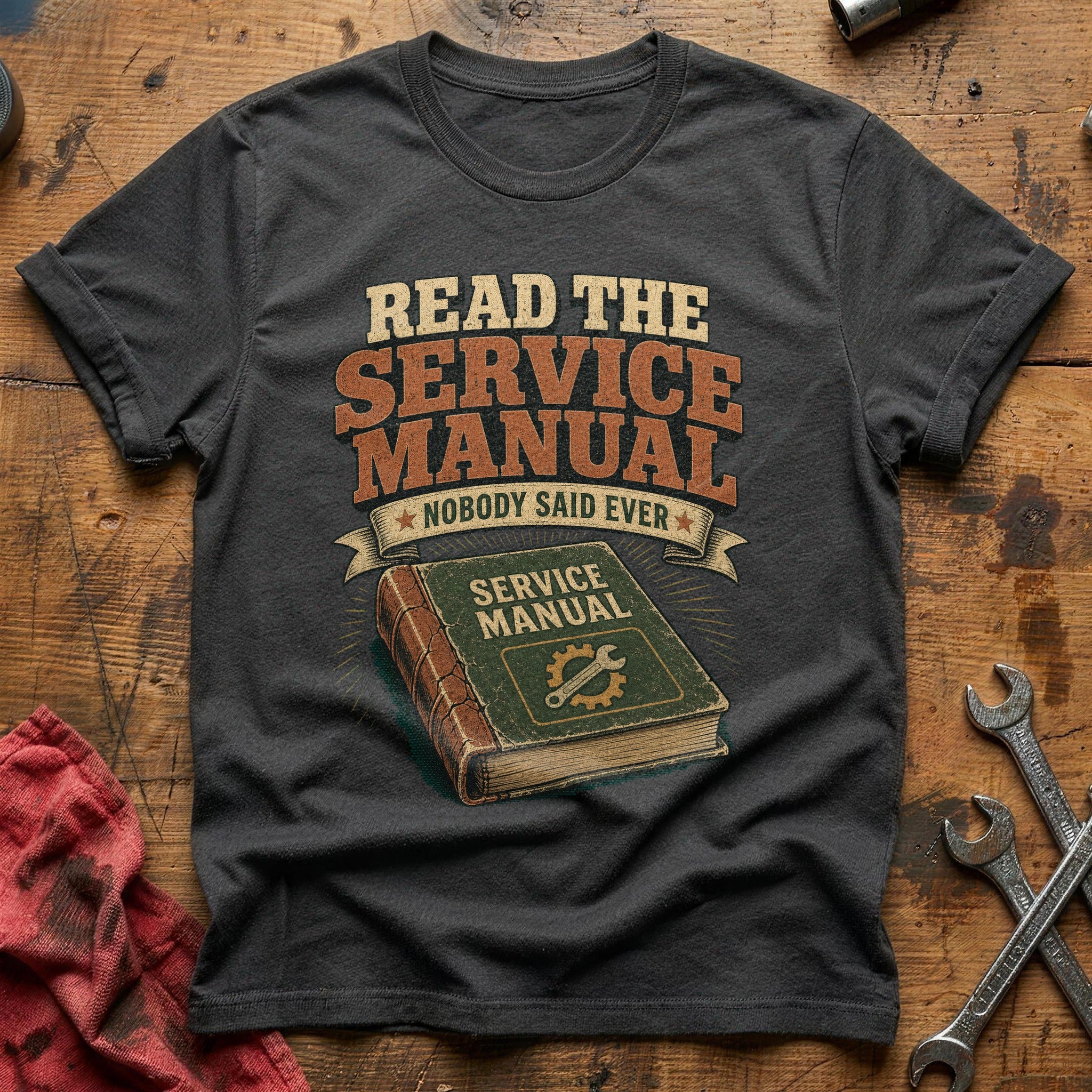 Read the Service Manual T-Shirt - Charcoal