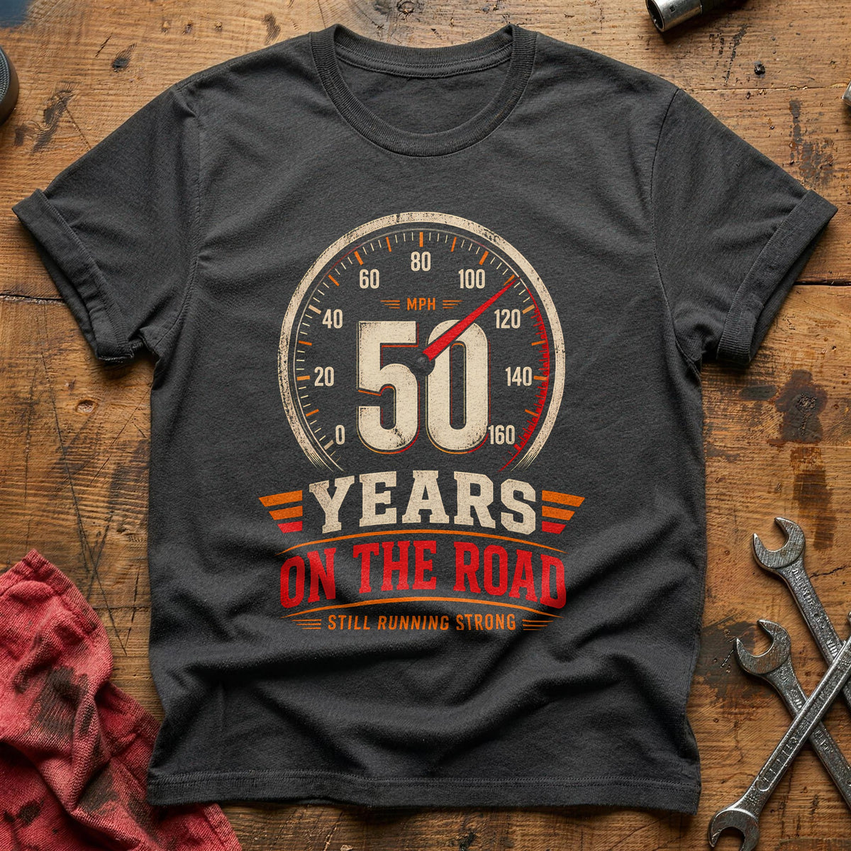 50 On The Road T-Shirt - Charcoal
