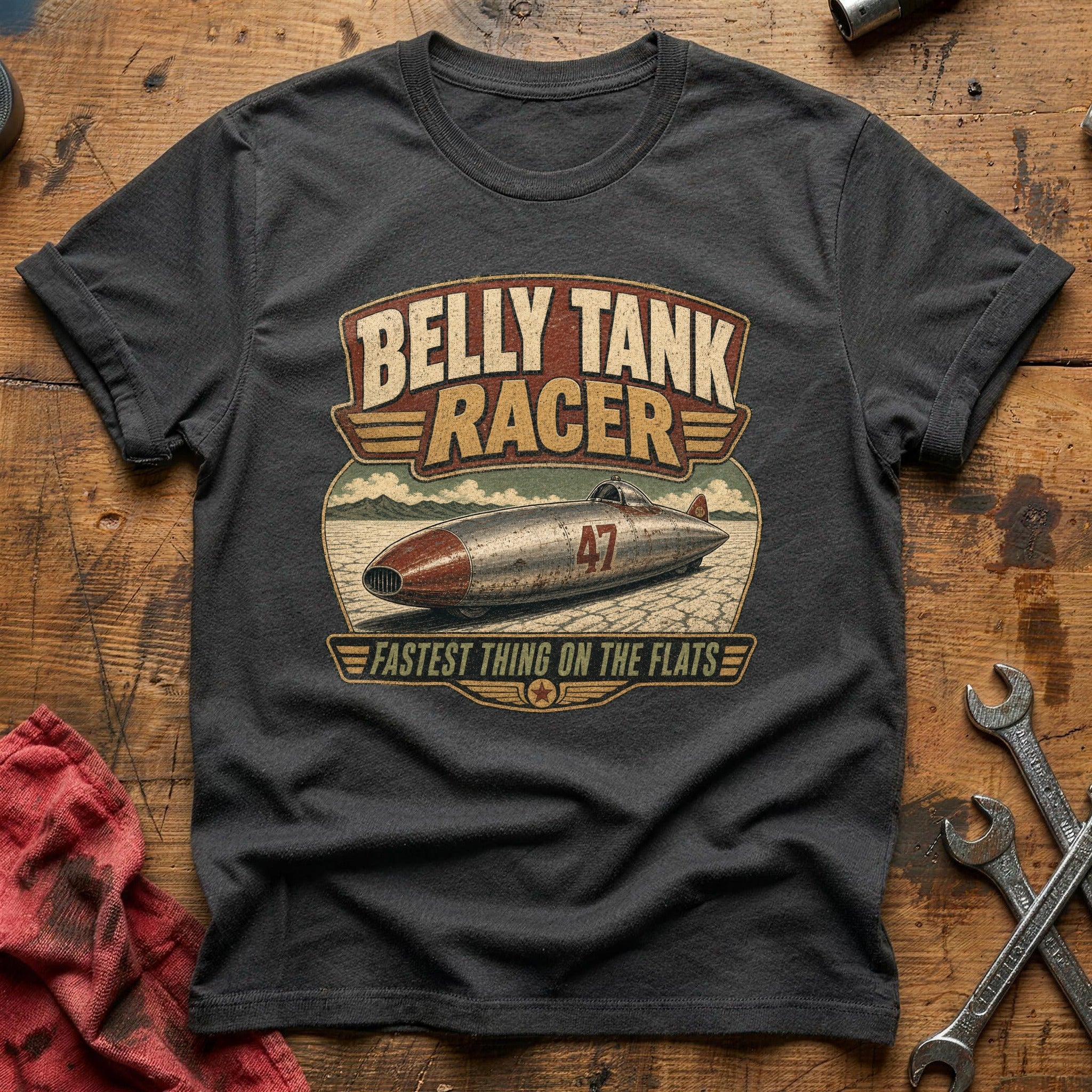 Belly Tank Racer T-Shirt - Charcoal